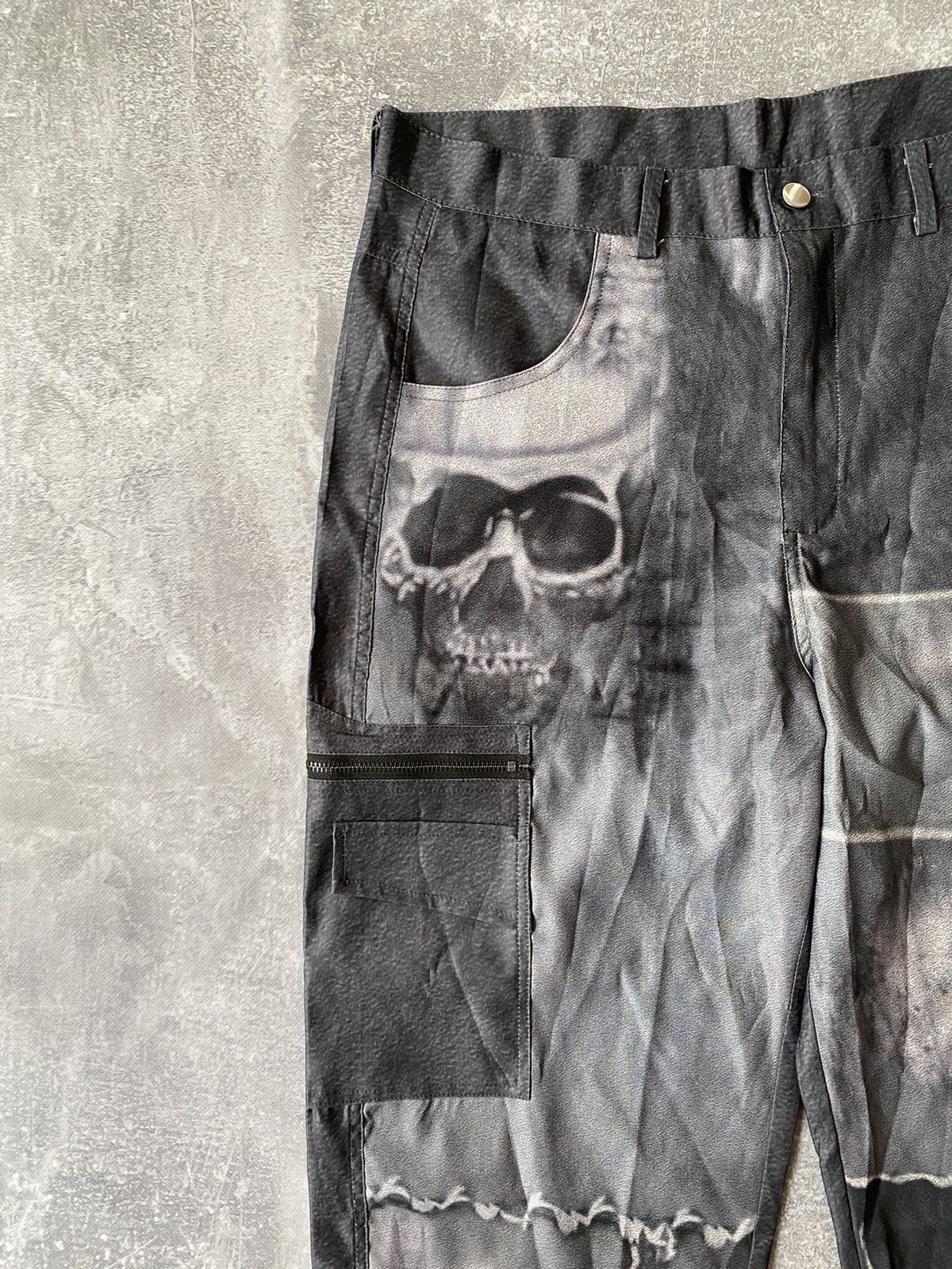 Japanese Brand × Vintage Avant Garde Skull Painted Pants Size US 35 - 2 Thumbnail