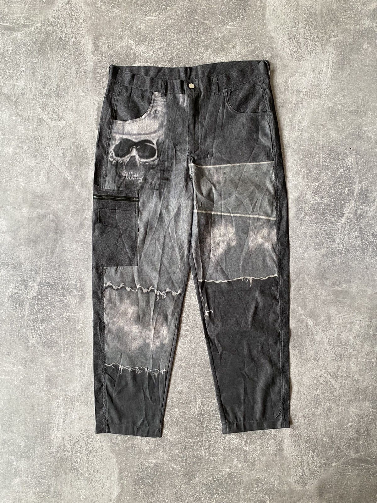 Japanese Brand × Vintage Avant Garde Skull Painted Pants Size US 35 - 1 Thumbnail
