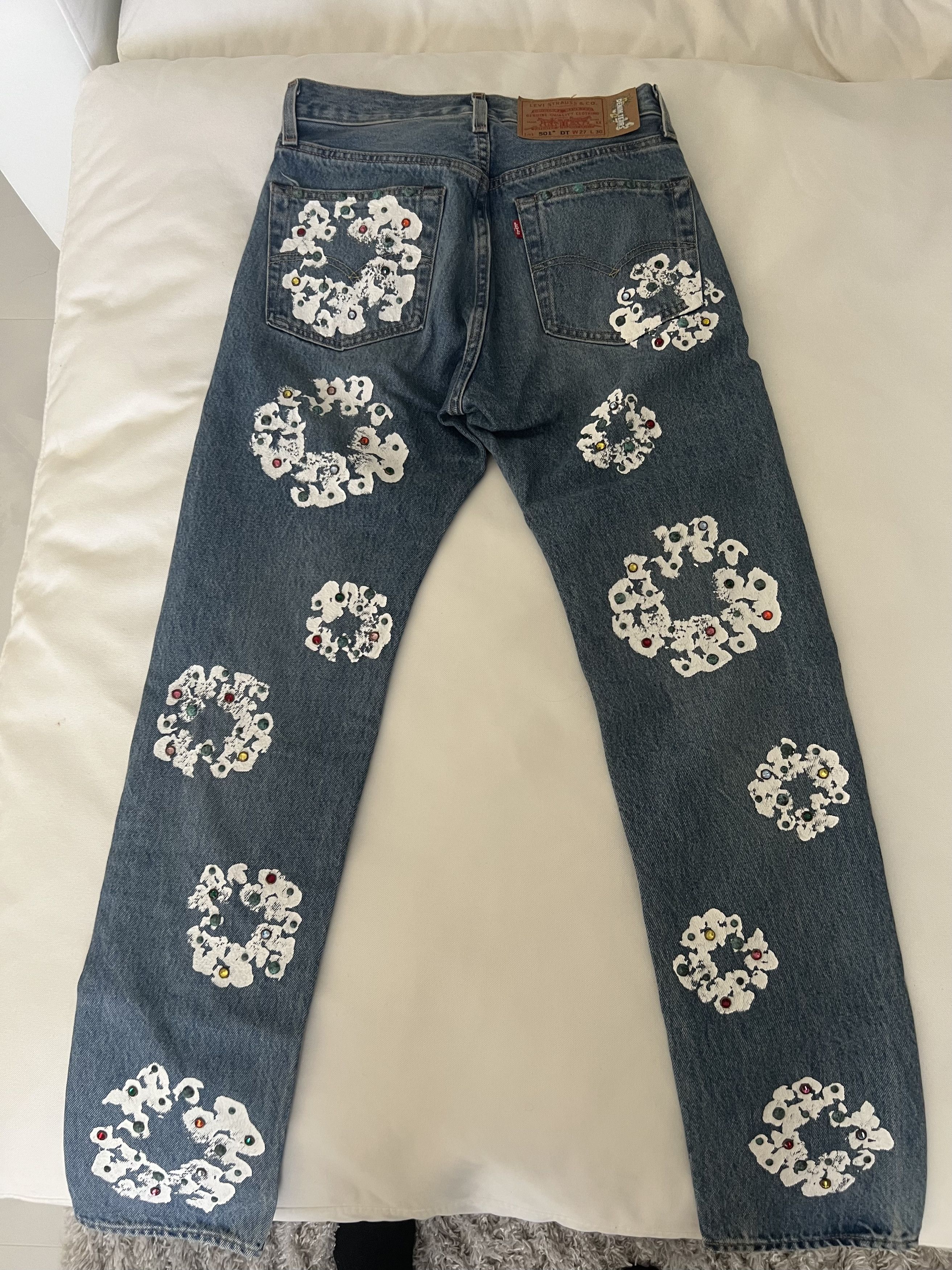 日本に Cotton Levi's TEARS DENIM Jean サイズ34 501 デニム/ジーンズ ...