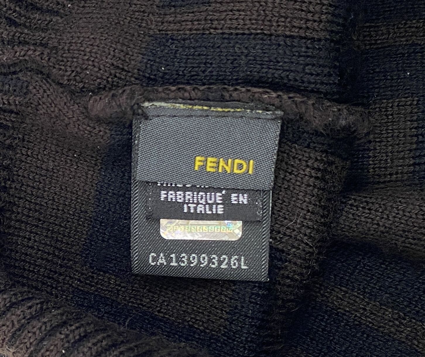 Fendi Fendi Zucca Monogram Wool Pompon Hat Beanie Unisex Small Size ONE SIZE - 3 Thumbnail