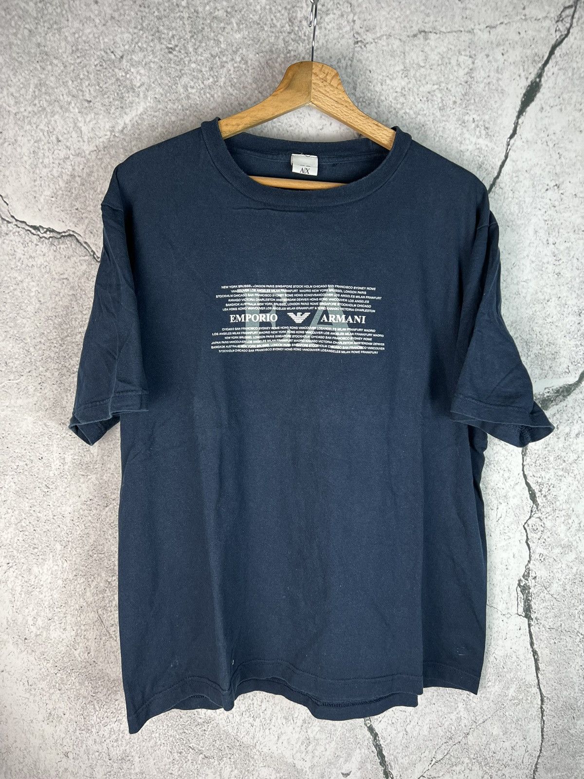 Designer × Emporio Armani Vintage Emporio Armani exchange rare center logo tshirt Size US XL / EU 56 / 4 - 1 Thumbnail