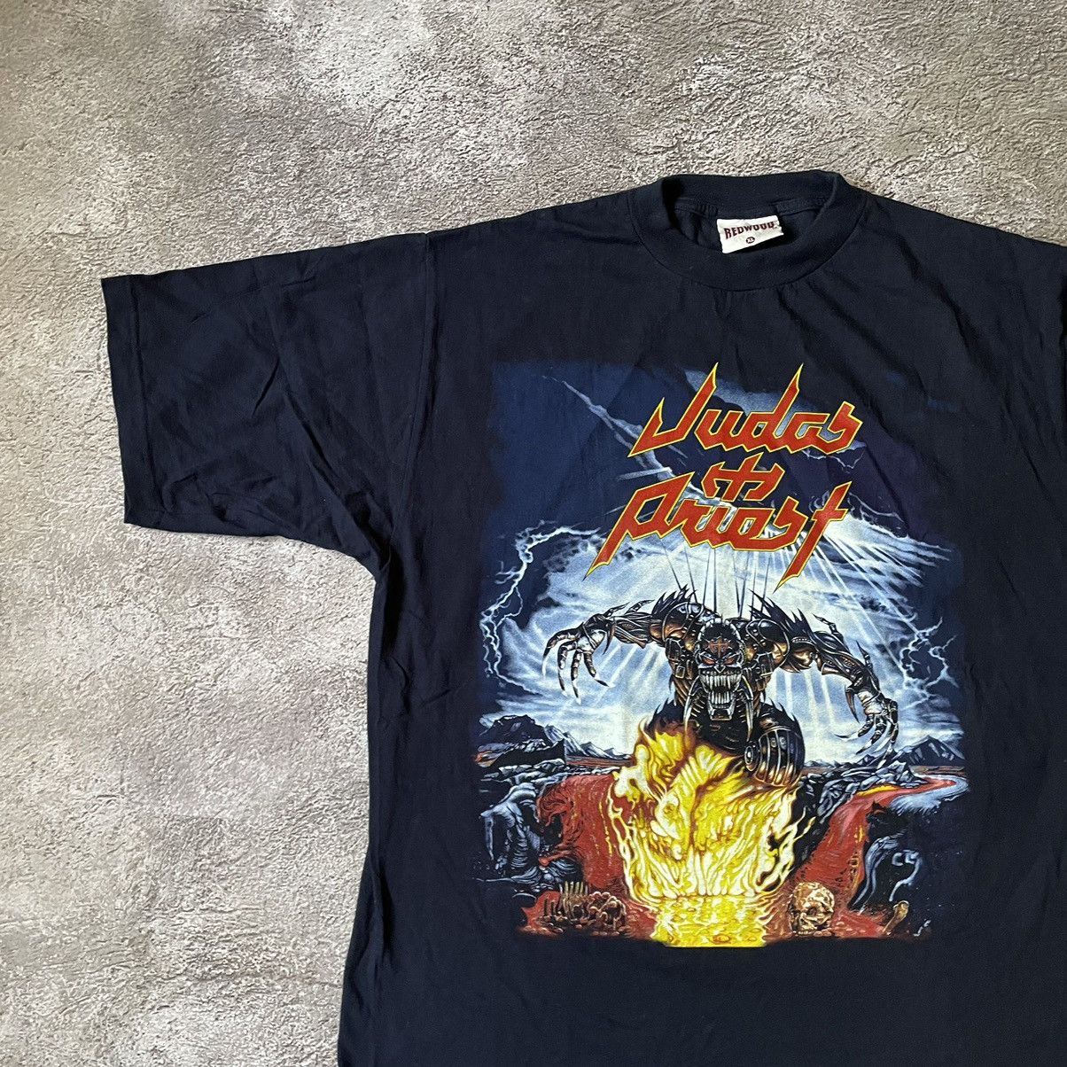 Band Tees Vintage 90s JUDAS PRIEST FACE MONSTER CREEPY XL Size US XL / EU 56 / 4 - 4 Thumbnail