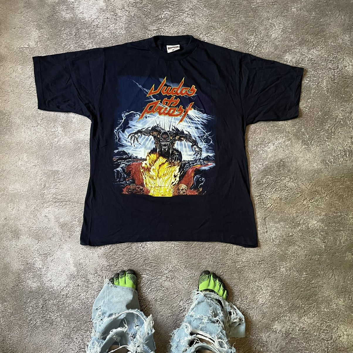 Band Tees Vintage 90s JUDAS PRIEST FACE MONSTER CREEPY XL Size US XL / EU 56 / 4 - 1 Thumbnail