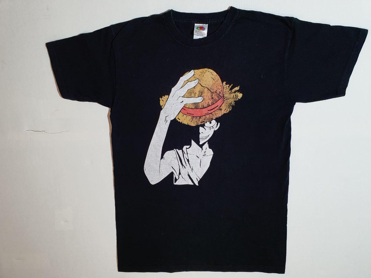 image of Anima x Vintage Anime One Piece Monkey D Luffy in Black, Men's (Size Small)