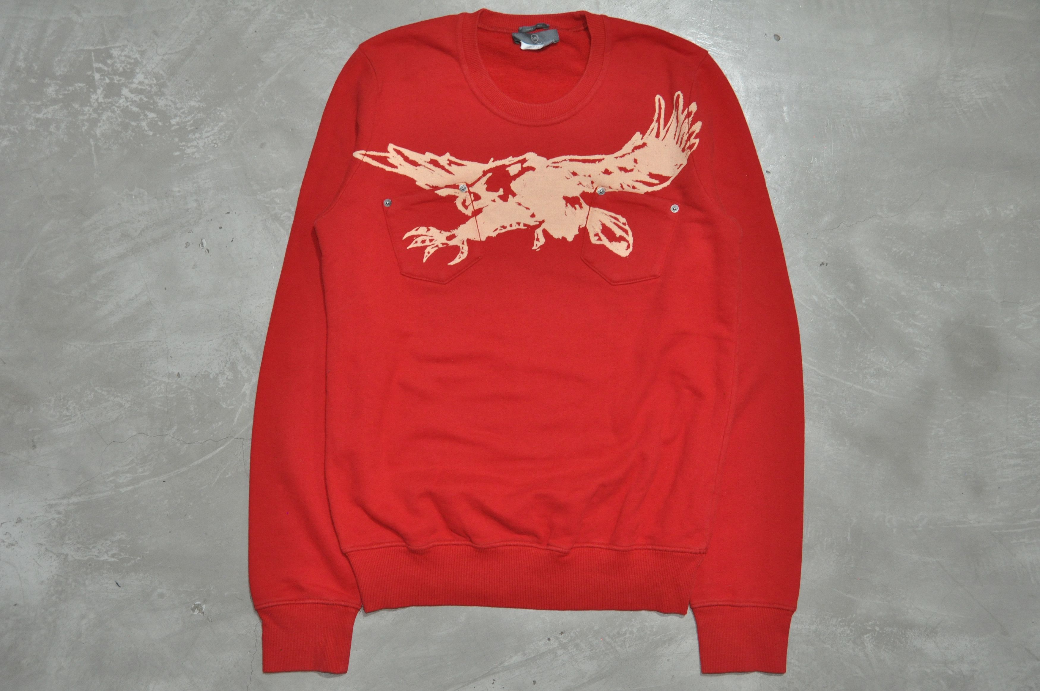 image of Alexander Mcqueen - Eagle-Print Sweater in Red, Men's (Size Small)