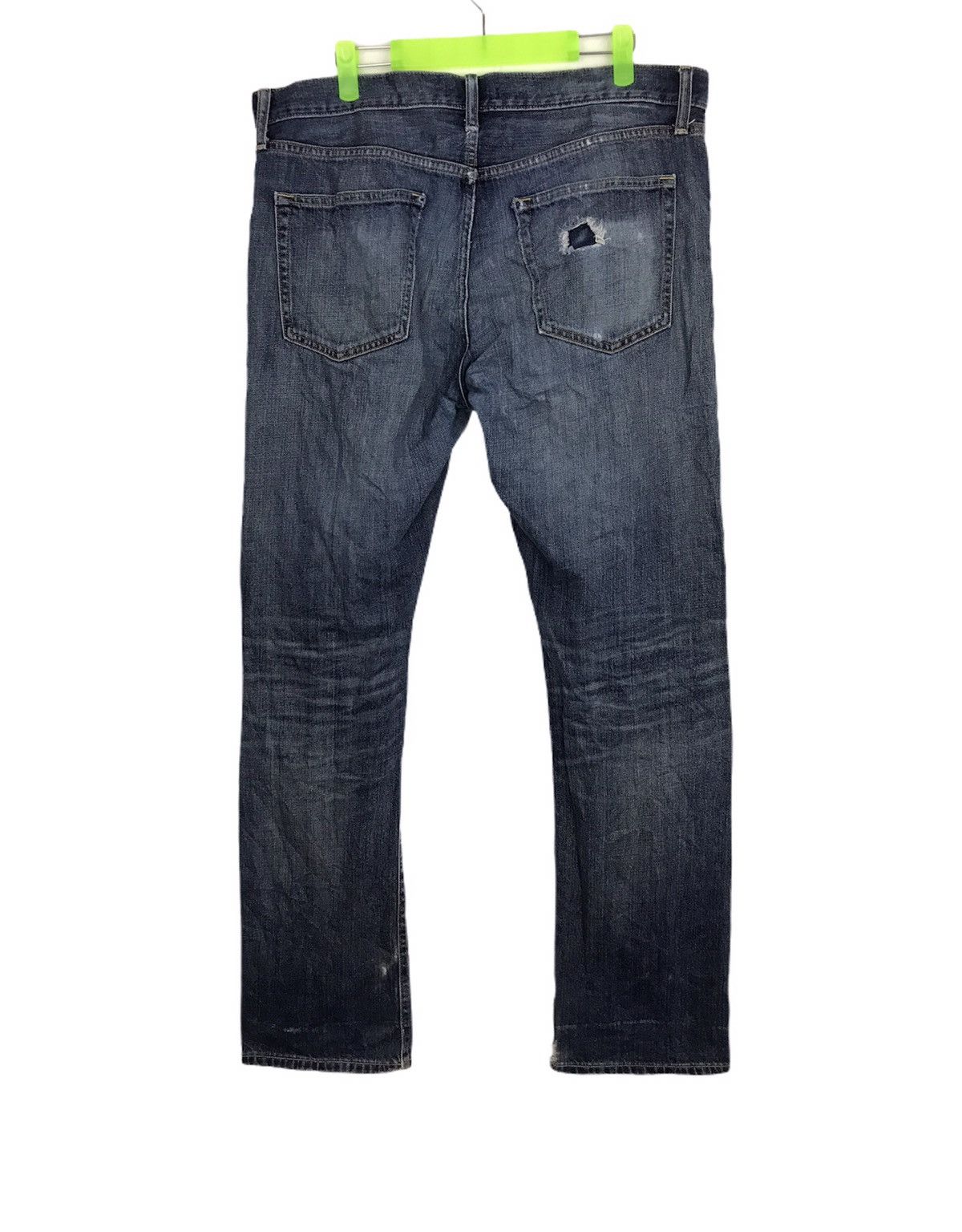 Japanese Brand Uniqlo Red Line Selvedge Distressed Denim Jeans Size US 35 - 2 Thumbnail