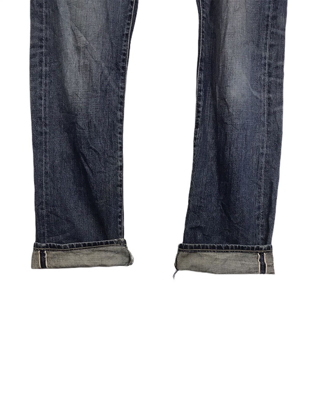 Japanese Brand Uniqlo Red Line Selvedge Distressed Denim Jeans Size US 35 - 3 Thumbnail