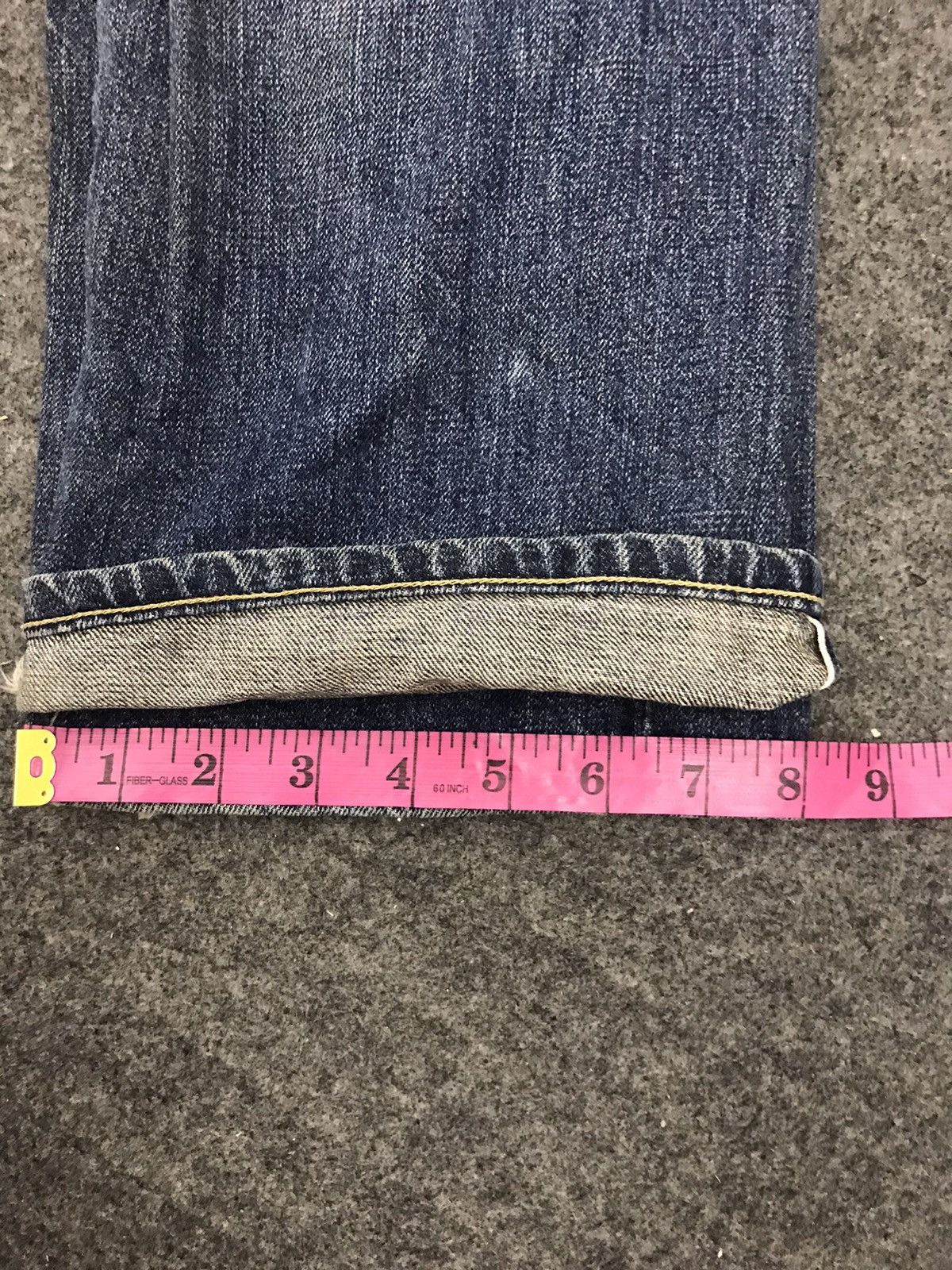 Japanese Brand Uniqlo Red Line Selvedge Distressed Denim Jeans Size US 35 - 5 Thumbnail