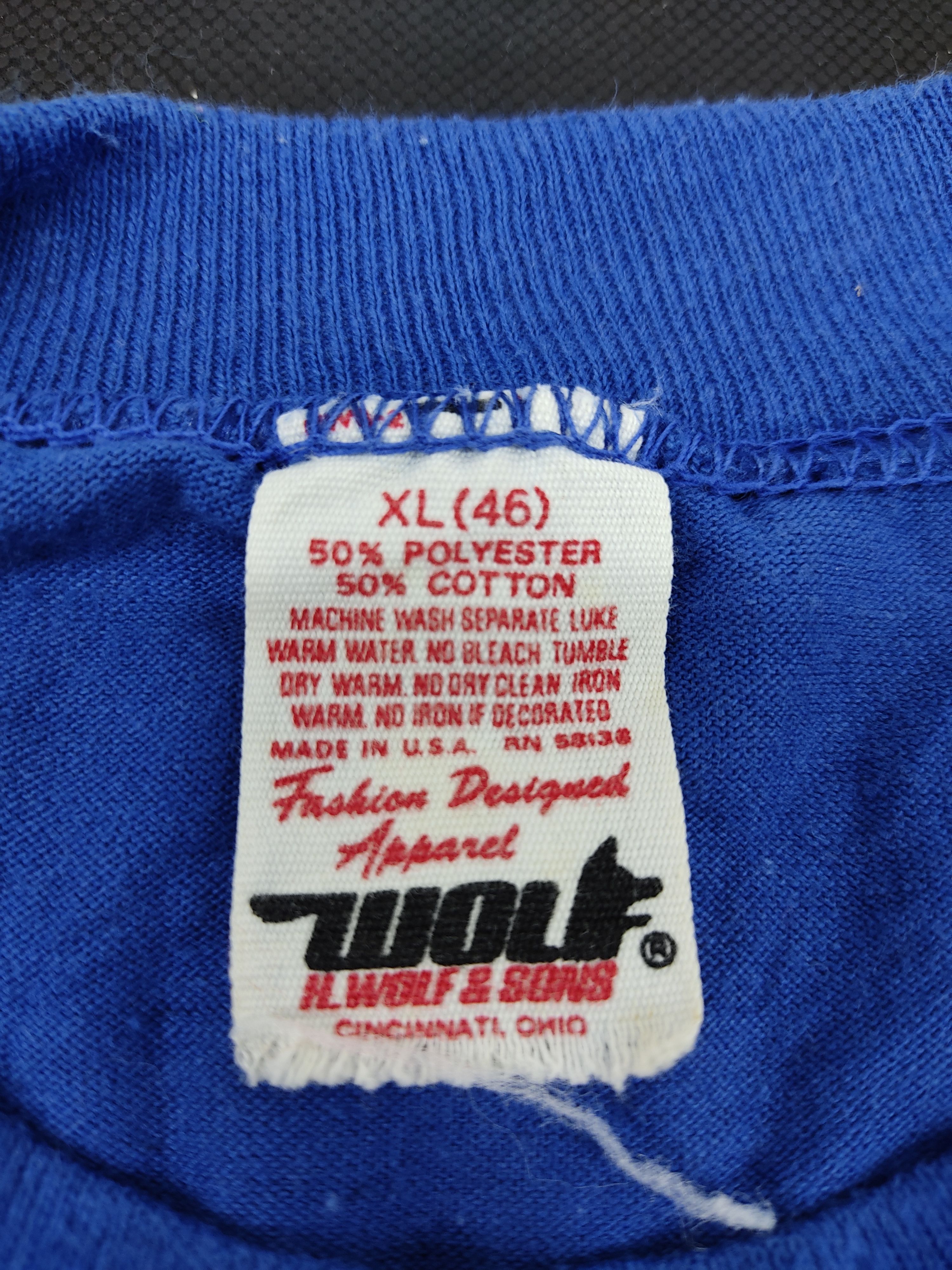 image of Made In USA 5050 Vintage 80's Super K 50/50 Plain Tee By Wolf And Sons in Blue, Men's (Size Large)