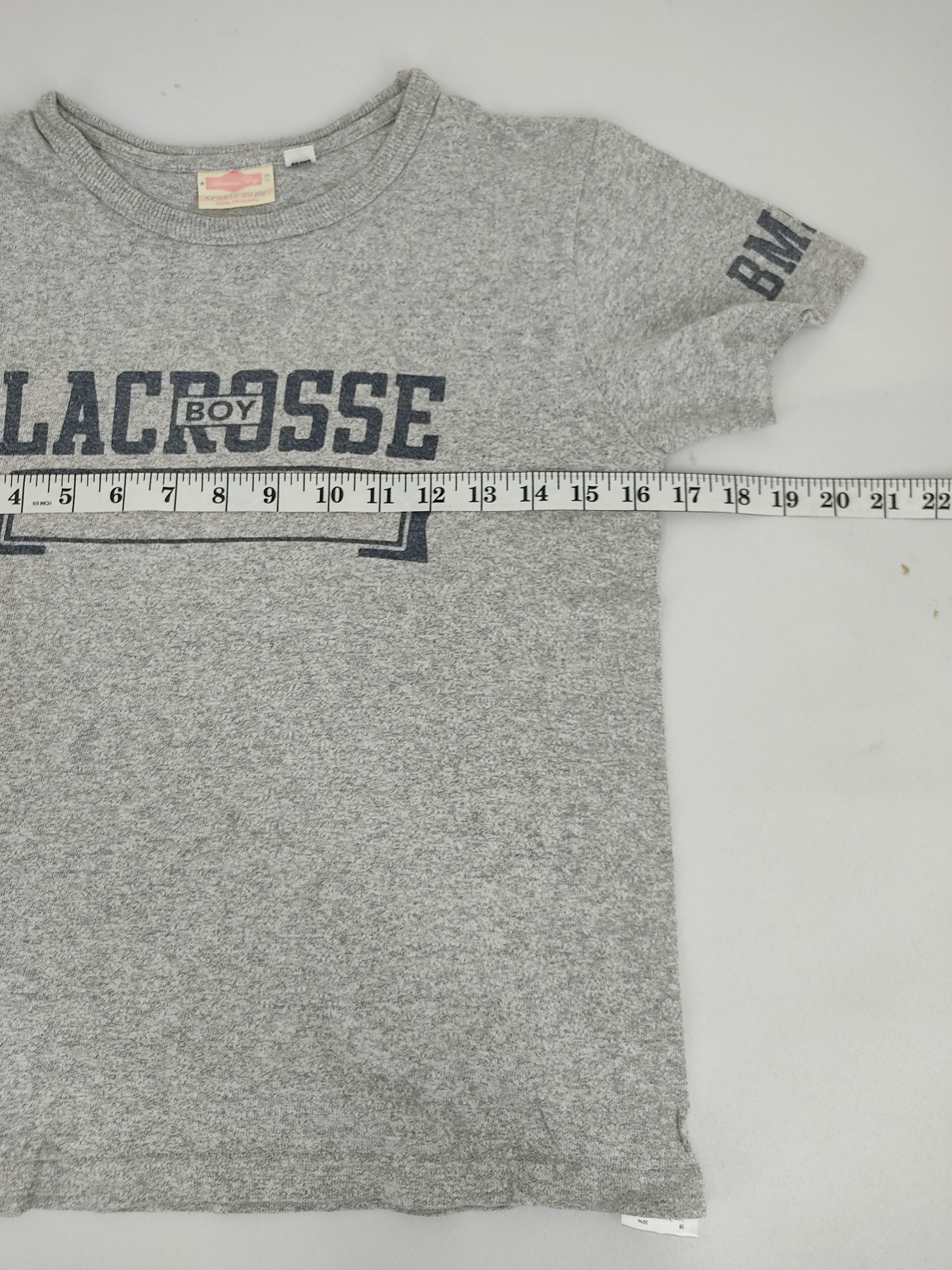 Japanese Brand Vintage Beams Boys Lacrosse #8 Spell Out Tee Size XS / US 0-2 / IT 36-38 - 6 Thumbnail