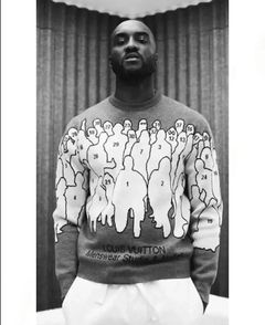 LOUIS VUITTON by Virgil Abloh Men's Purple Studio Jacquard Sweater  Wool Size S