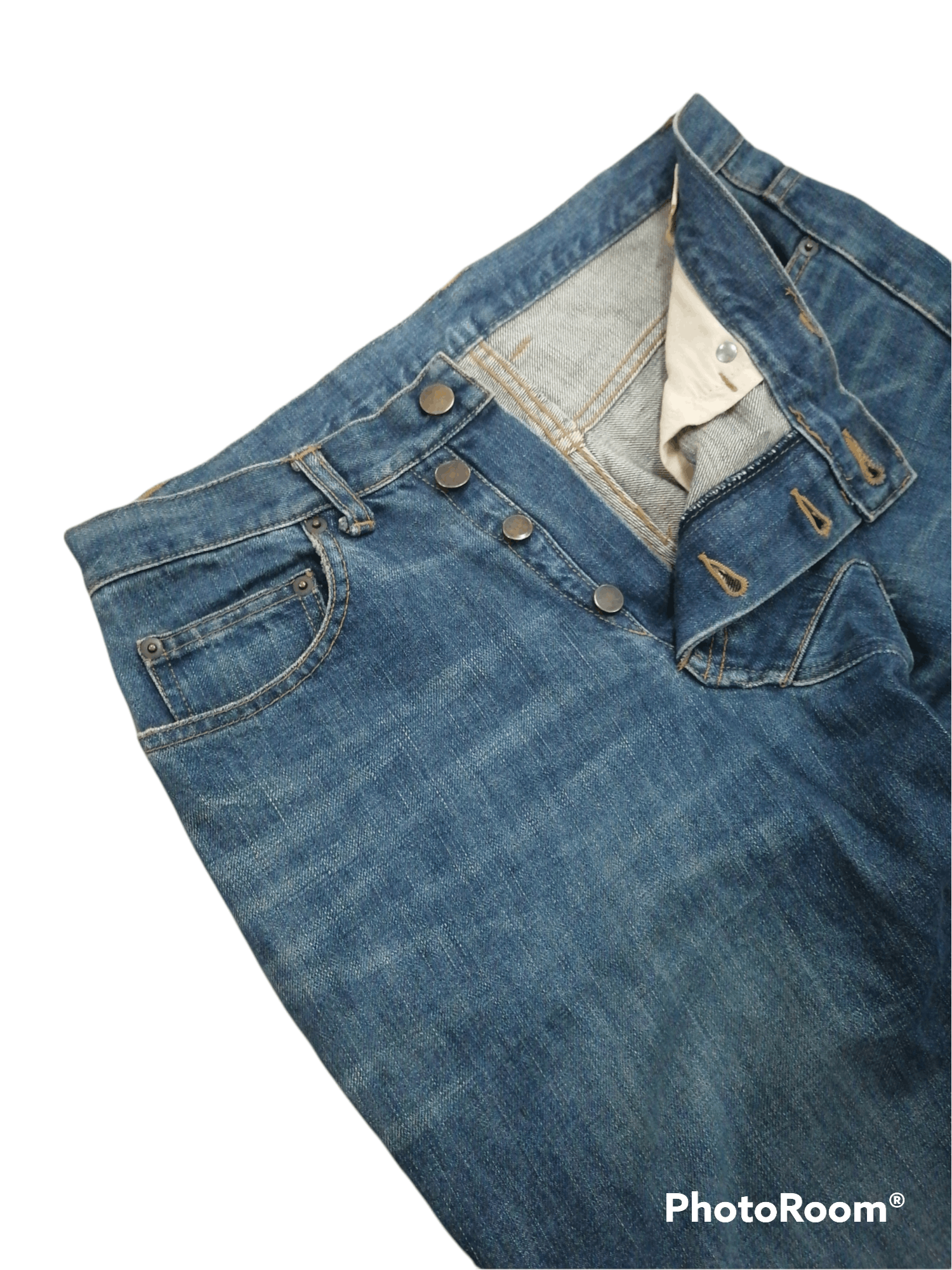 Maison MIHARA YASUHIRO Miharayasuhiro Asymmetric Waist Erd Denim Pants Size US 31 - 4 Thumbnail