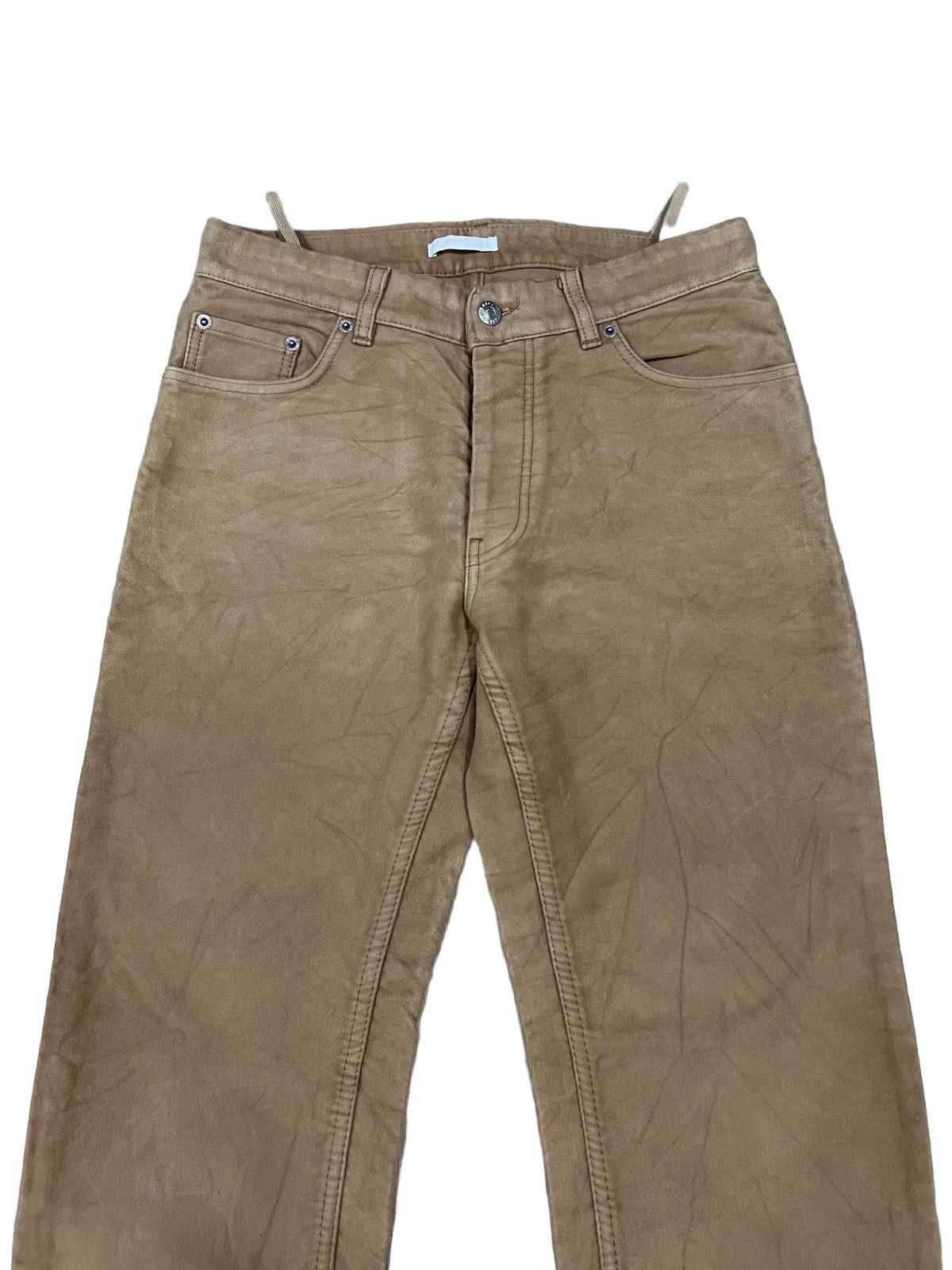 Helmut Lang GRAIL🔥90s Helmut Lang Moleskin Bondage Biker Denim Pants Size US 29 - 3 Thumbnail