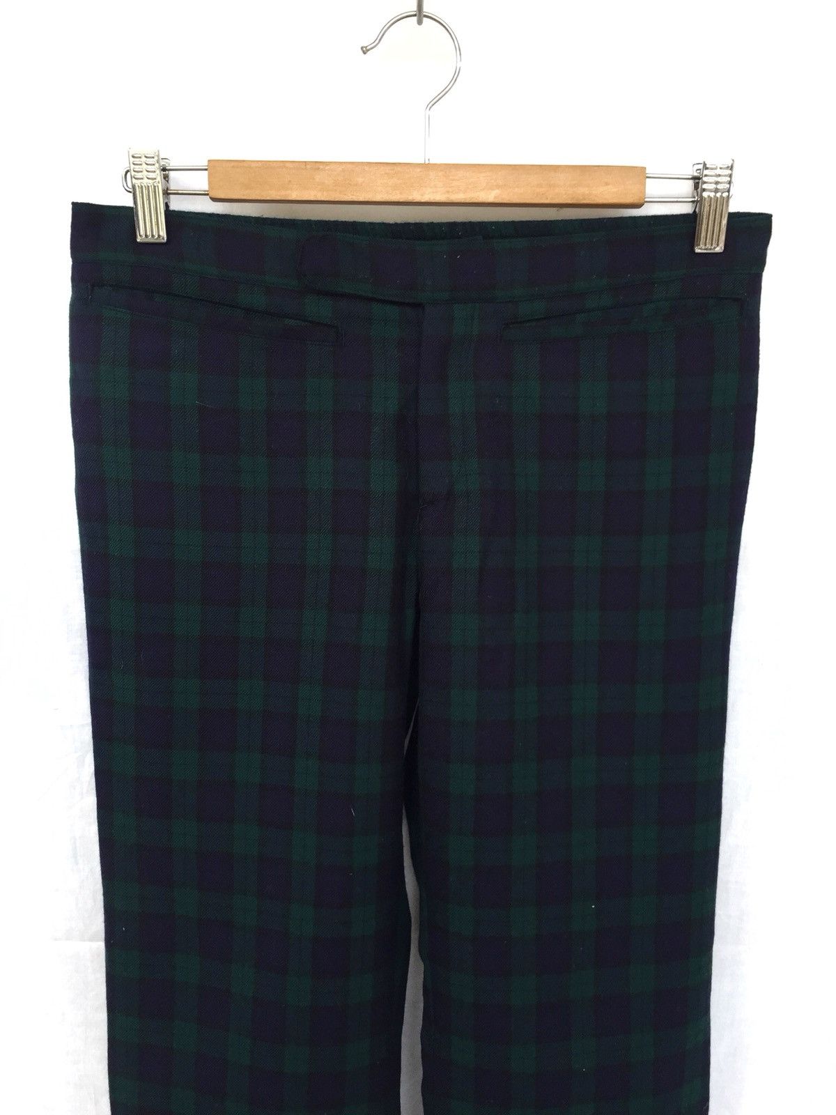 SHIPS 🇯🇵 Made Checked Plaid Drawstring Leg Wool Pants Size US 30 / EU 46 - 2 Thumbnail