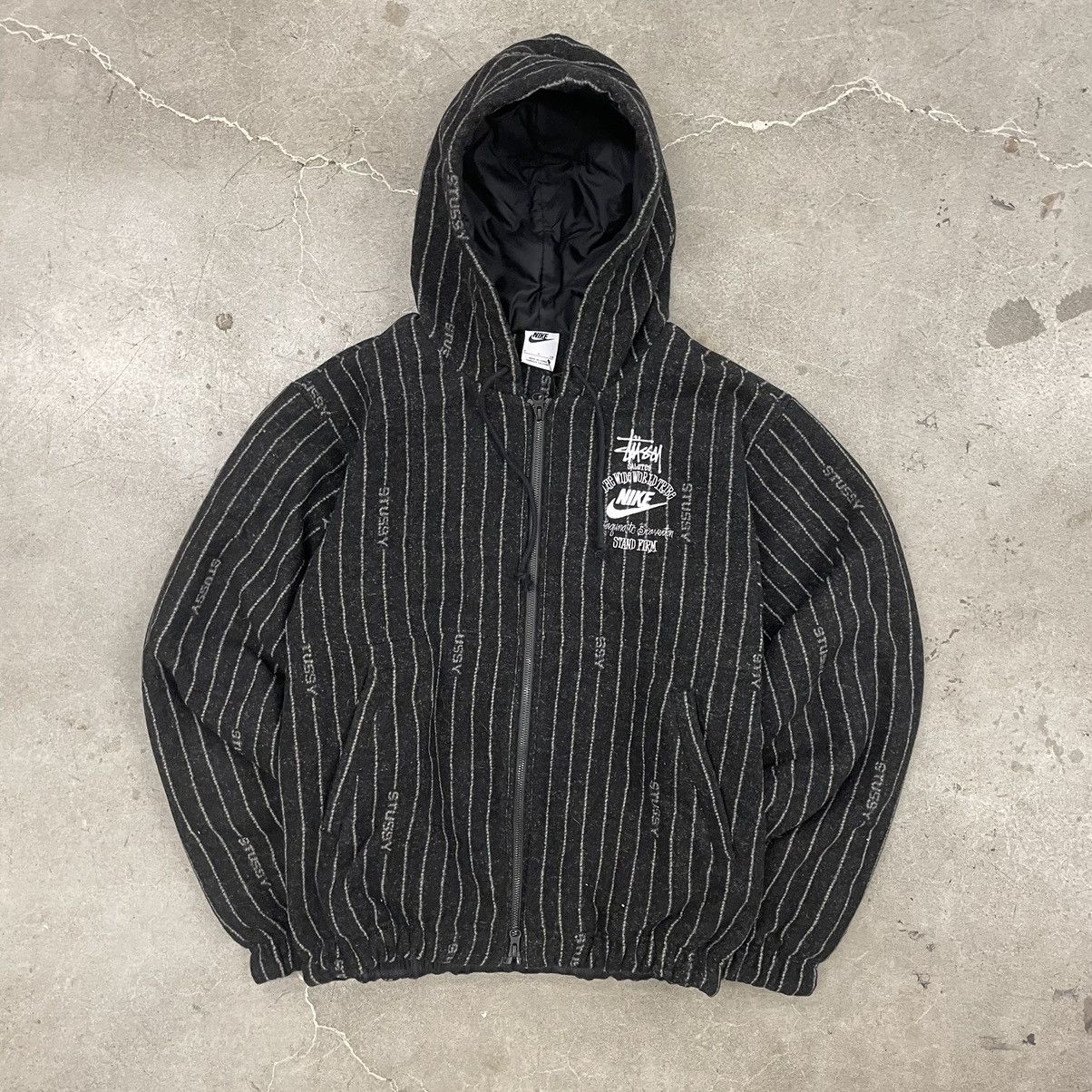 Nike × Streetwear × Stussy Nike stussy wool zip jacket striped 