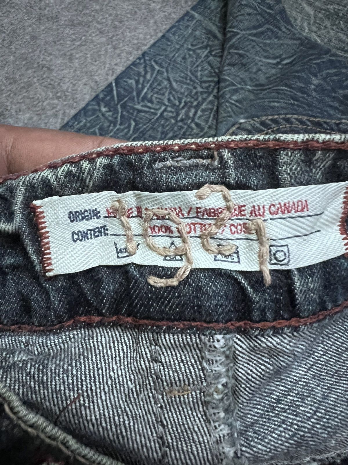 Vintage FLARED💥 1921 BRAND ART DISTRESSED DENIM PANTS Size US 31 - 8 Thumbnail