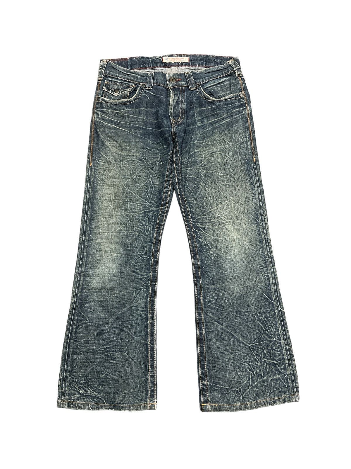 Vintage FLARED💥 1921 BRAND ART DISTRESSED DENIM PANTS Size US 31 - 1 Thumbnail