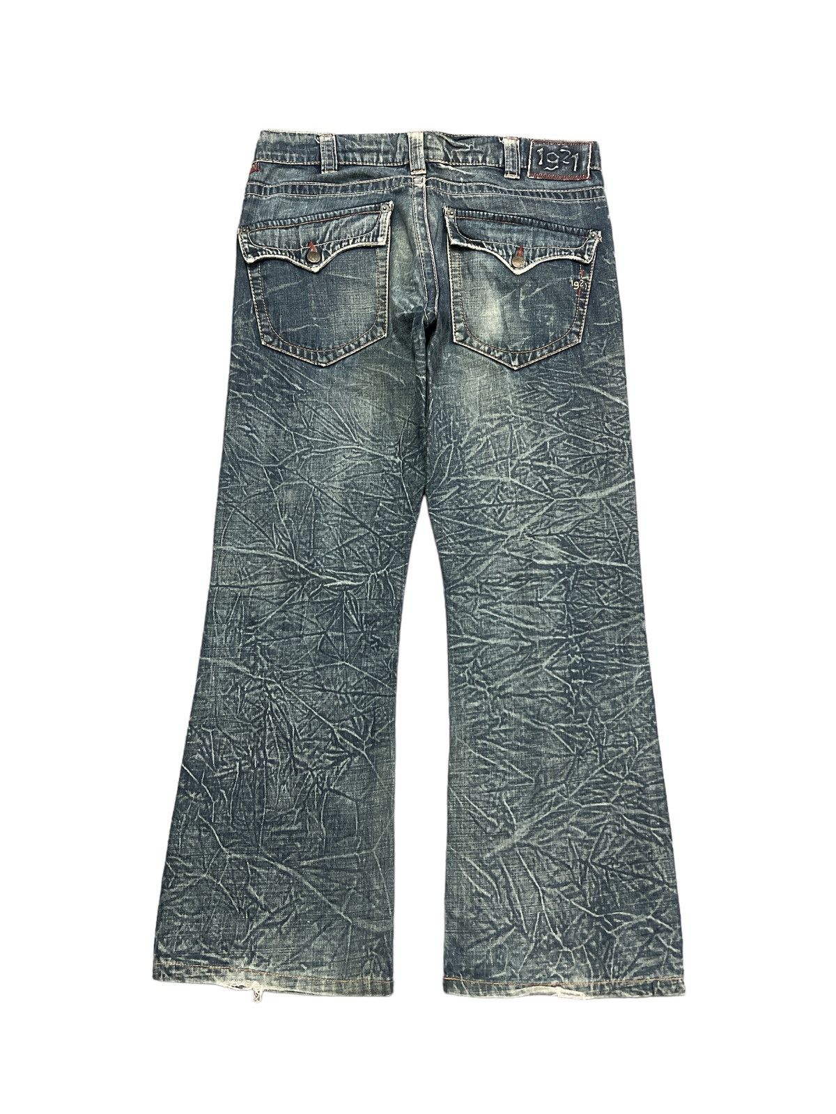 Vintage FLARED💥 1921 BRAND ART DISTRESSED DENIM PANTS Size US 31 - 2 Thumbnail