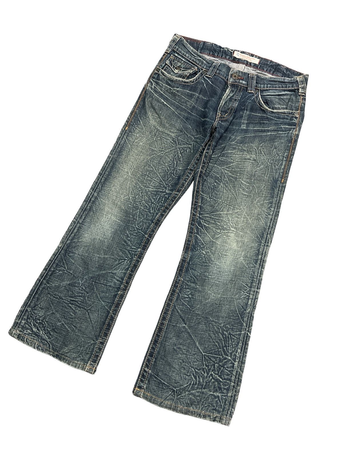 Vintage FLARED💥 1921 BRAND ART DISTRESSED DENIM PANTS Size US 31 - 5 Thumbnail