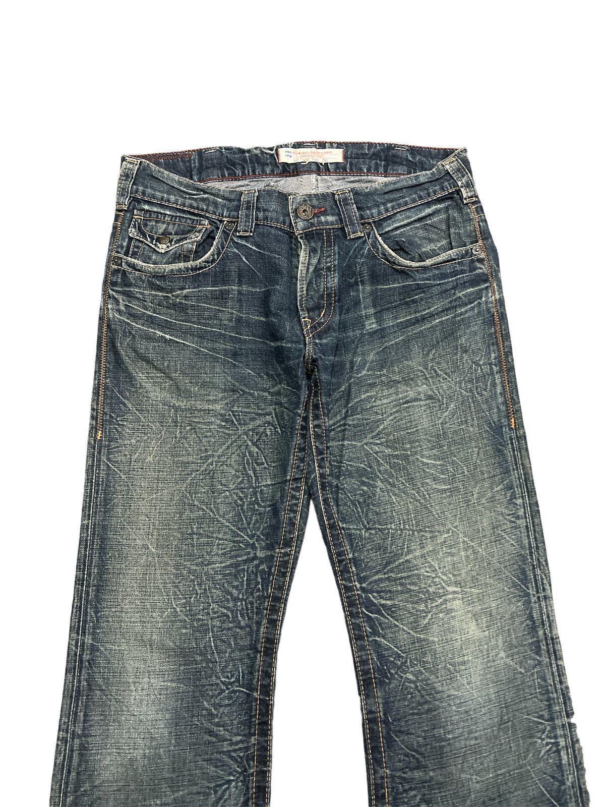 Vintage FLARED💥 1921 BRAND ART DISTRESSED DENIM PANTS Size US 31 - 3 Thumbnail