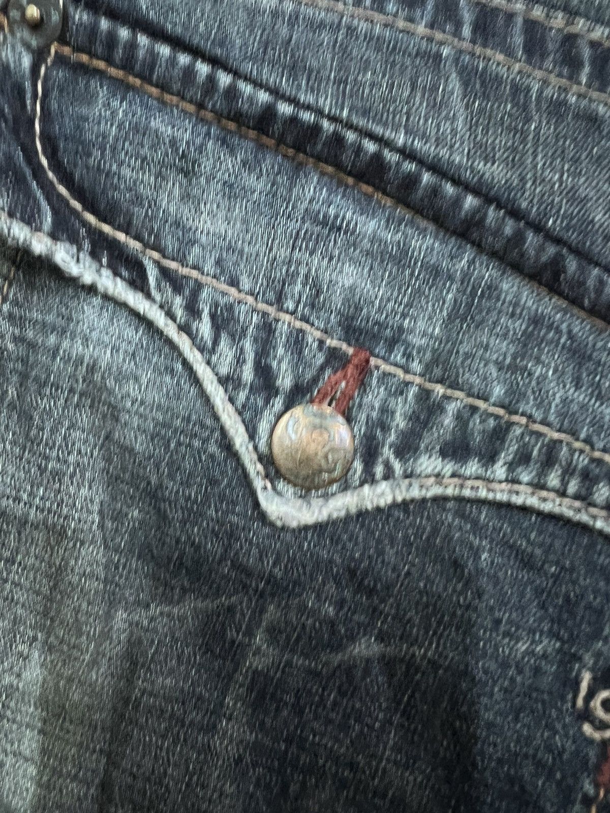 Vintage FLARED💥 1921 BRAND ART DISTRESSED DENIM PANTS Size US 31 - 7 Thumbnail