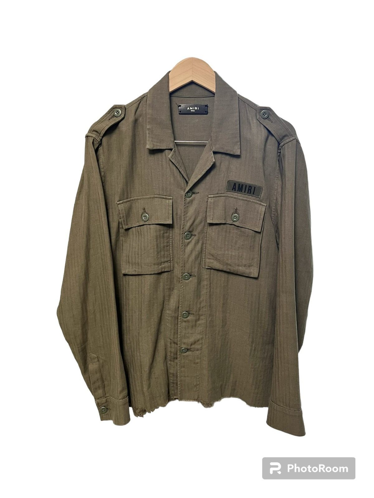 image of Amiri Button Up Shirt in Green, Men's (Size Small)