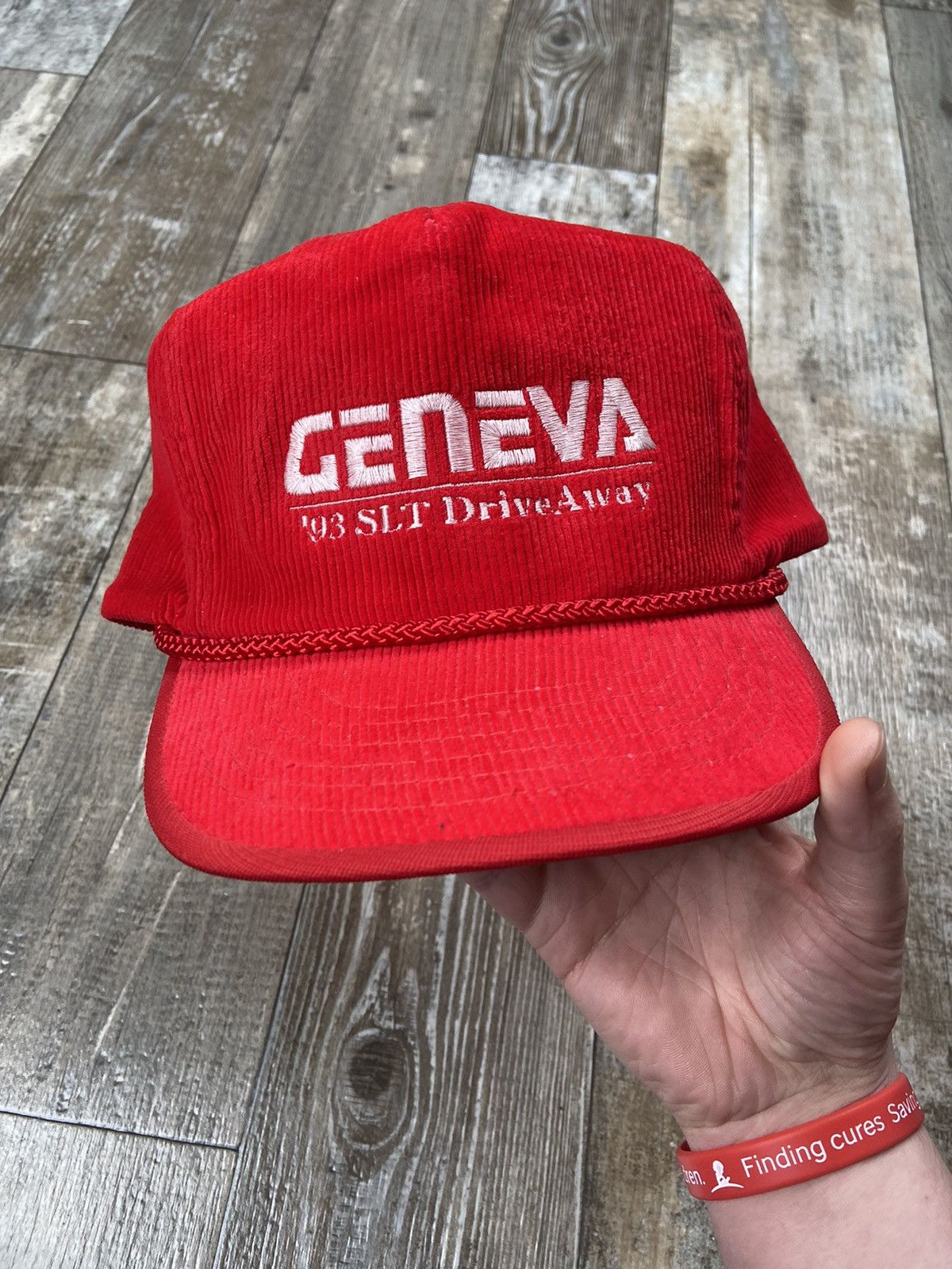 Vintage Crazy Vintage Corduroy Trucker Hat Geneva Red USA Y2K 90’s Size ONE SIZE - 2 Thumbnail