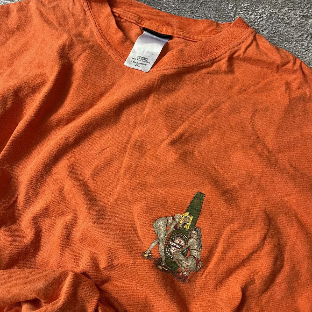 Vintage Vintage Y2K Orange Graphic Tee Funny Slogan Streetwear XXL Size US XXL / EU 58 / 5 - 9 Thumbnail