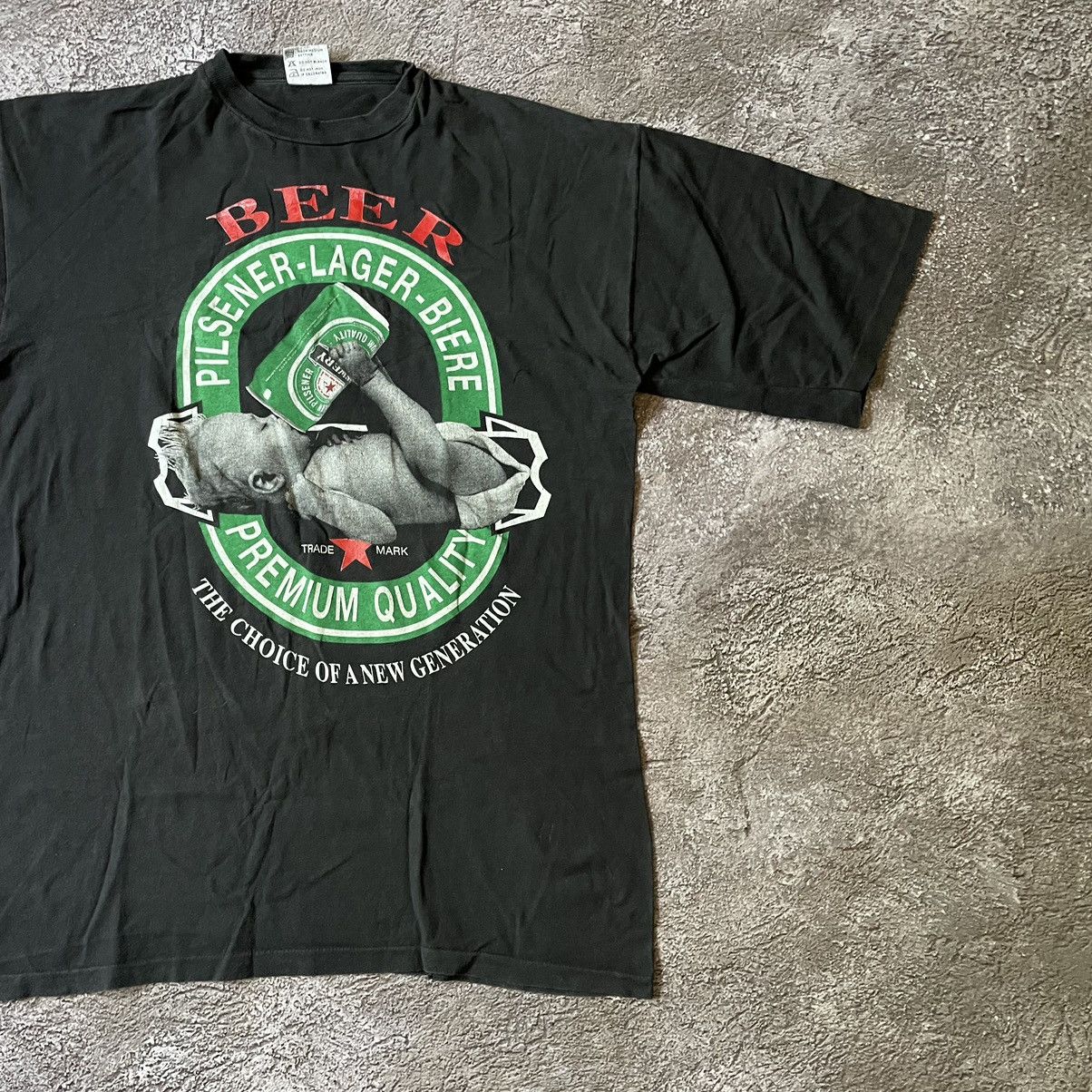 Vintage Vintage 90s Graphic Beer Slogan Tee Faded Black Grunge XL Size US XL / EU 56 / 4 - 2 Thumbnail