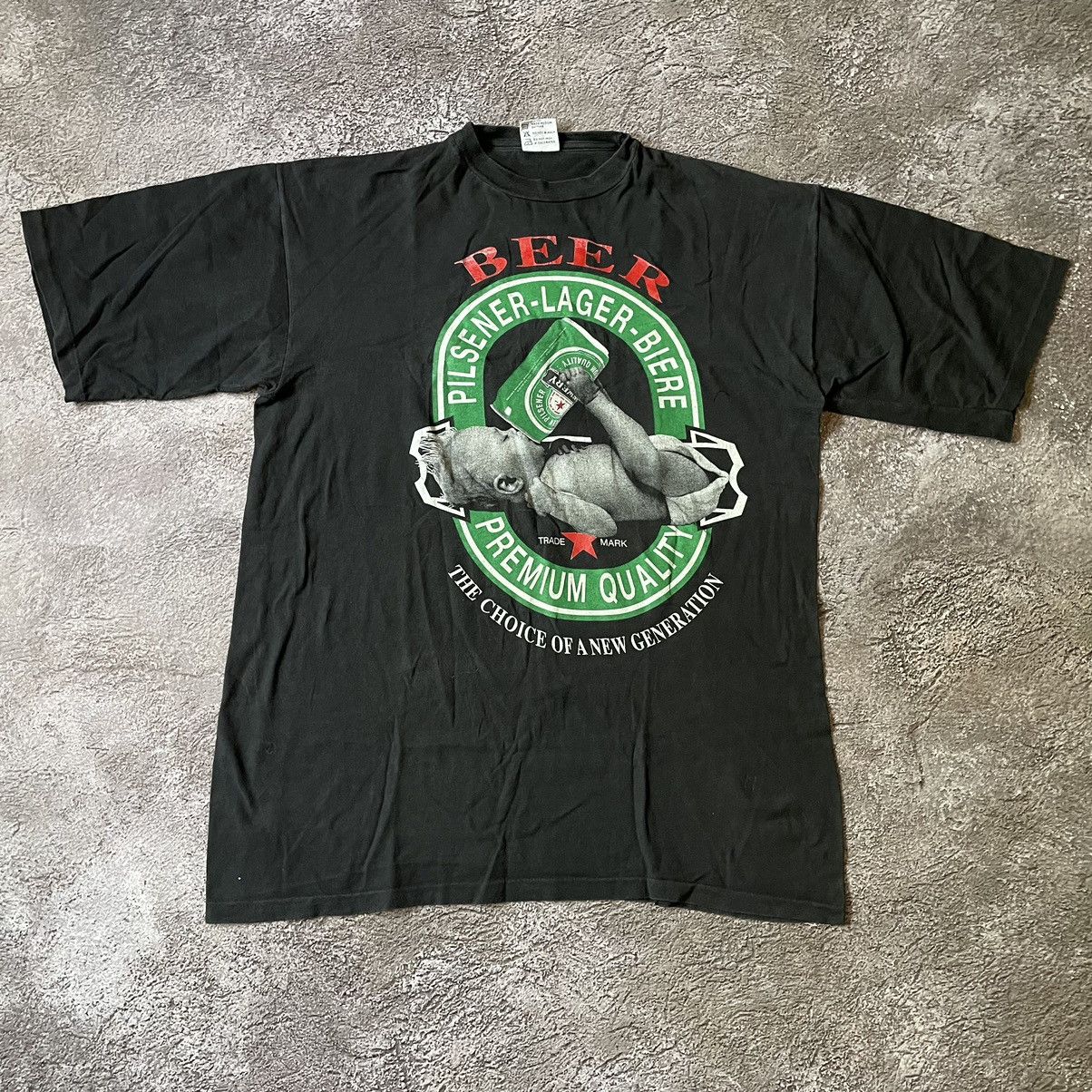 Vintage Vintage 90s Graphic Beer Slogan Tee Faded Black Grunge XL Size US XL / EU 56 / 4 - 3 Thumbnail
