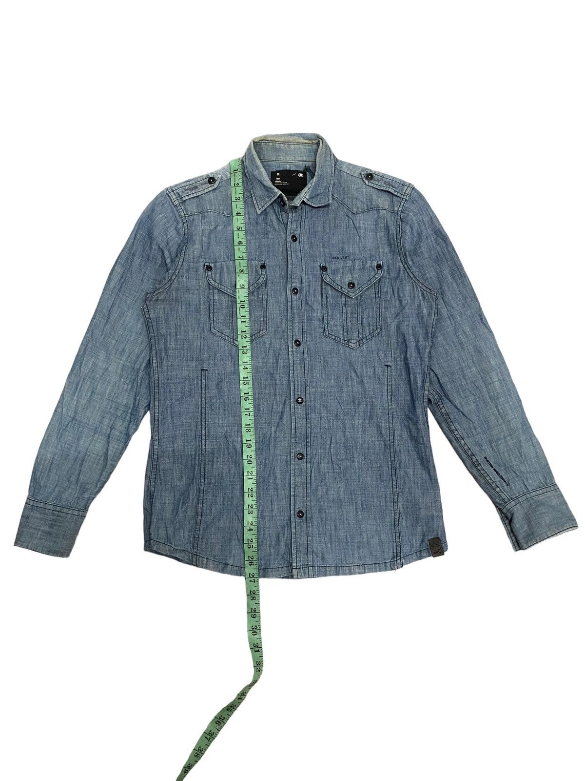 G-Star × Japanese Brand × Vintage Offer‼️Vintage G-star Raw Denim Shirt Size US M / EU 48-50 / 2 - 16 Thumbnail