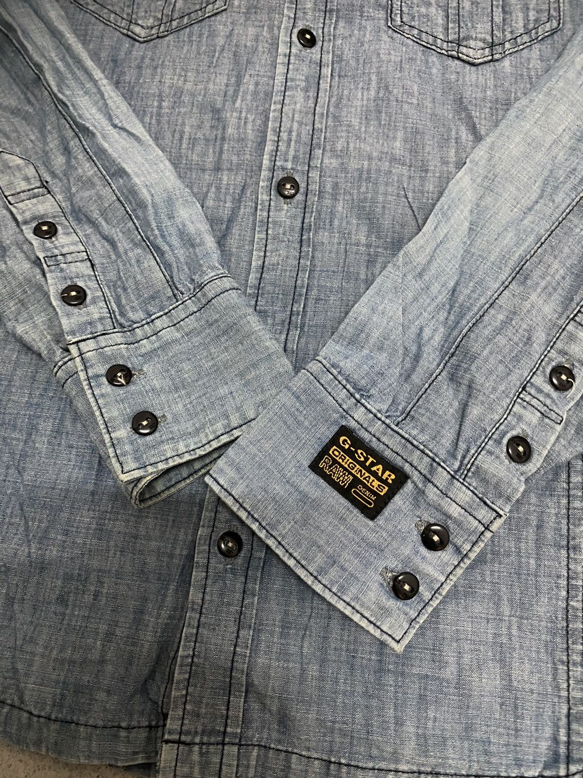 G-Star × Japanese Brand × Vintage Offer‼️Vintage G-star Raw Denim Shirt Size US M / EU 48-50 / 2 - 4 Thumbnail