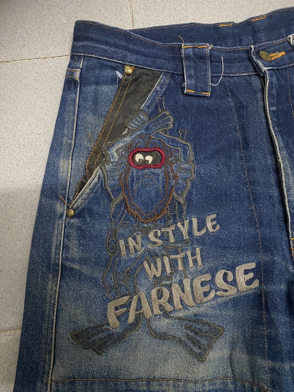 Japanese Brand × Vintage Vintage Farnese Japanese Distress Denim Jeans Size US 32 / EU 48 - 5 Thumbnail