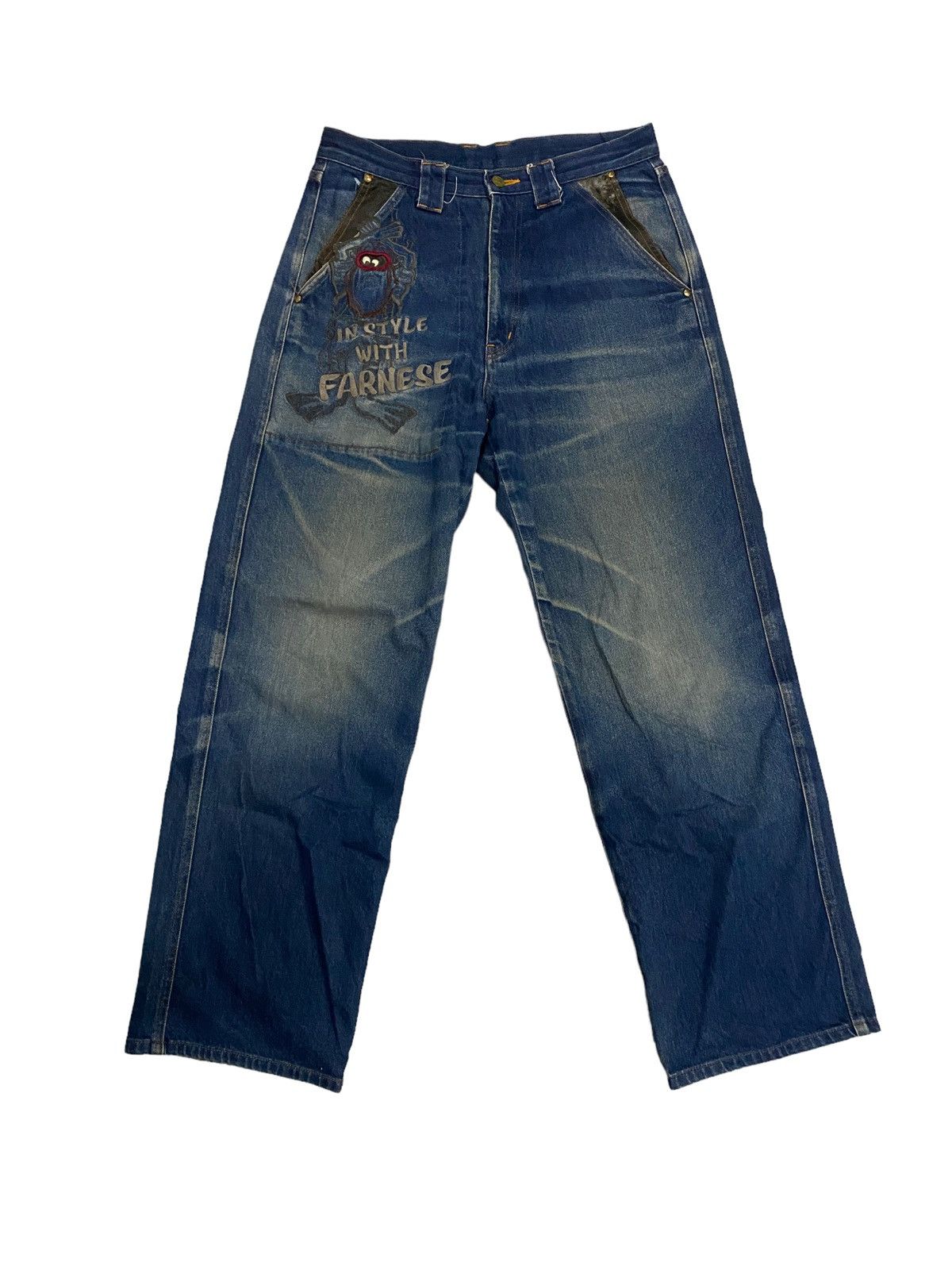 Japanese Brand × Vintage Vintage Farnese Japanese Distress Denim Jeans Size US 32 / EU 48 - 1 Thumbnail