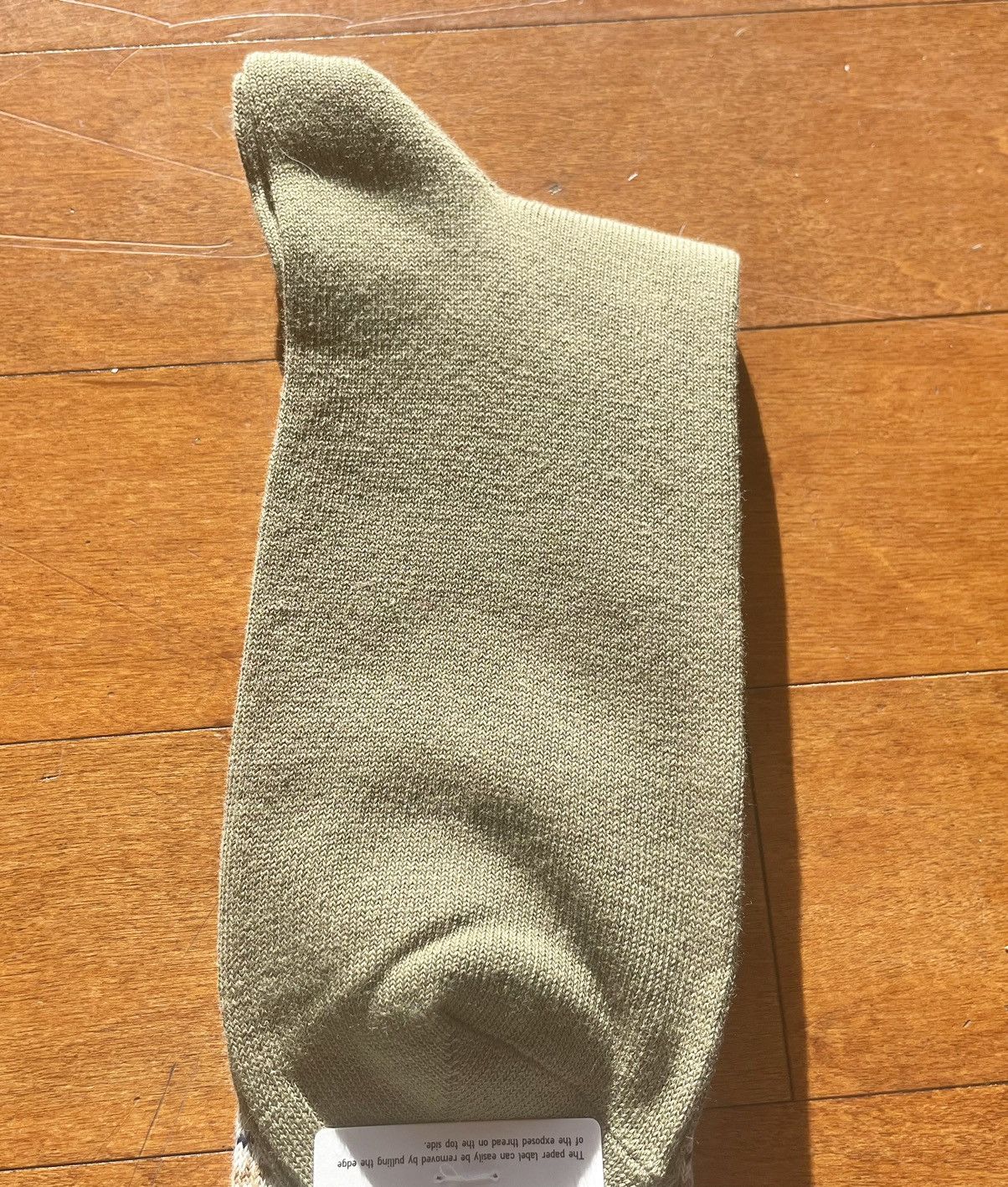 JW Anderson × Uniqlo Olive Lined Socks Dress Crew Cotton Logo Green Striped Size ONE SIZE - 10 Thumbnail