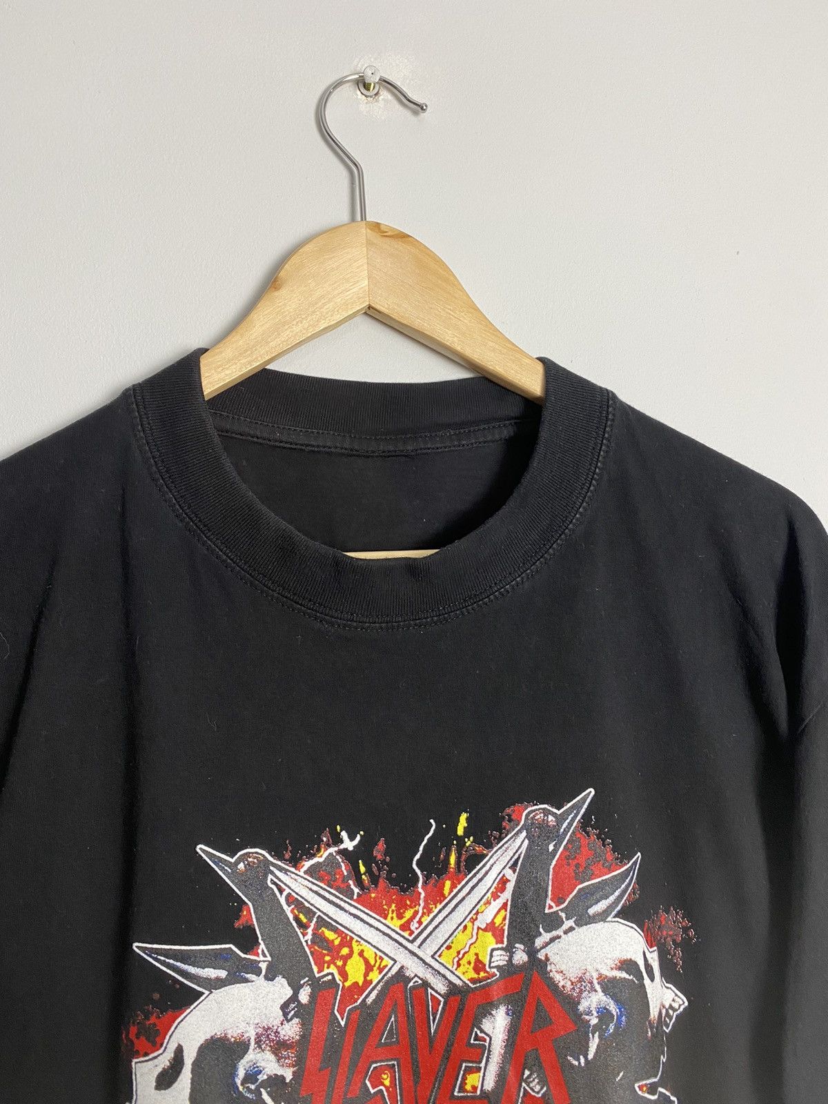Band Tees Vintage 90s Slayer Thrash Metal Band Tshirt L/XL Size US L / EU 52-54 / 3 - 3 Thumbnail