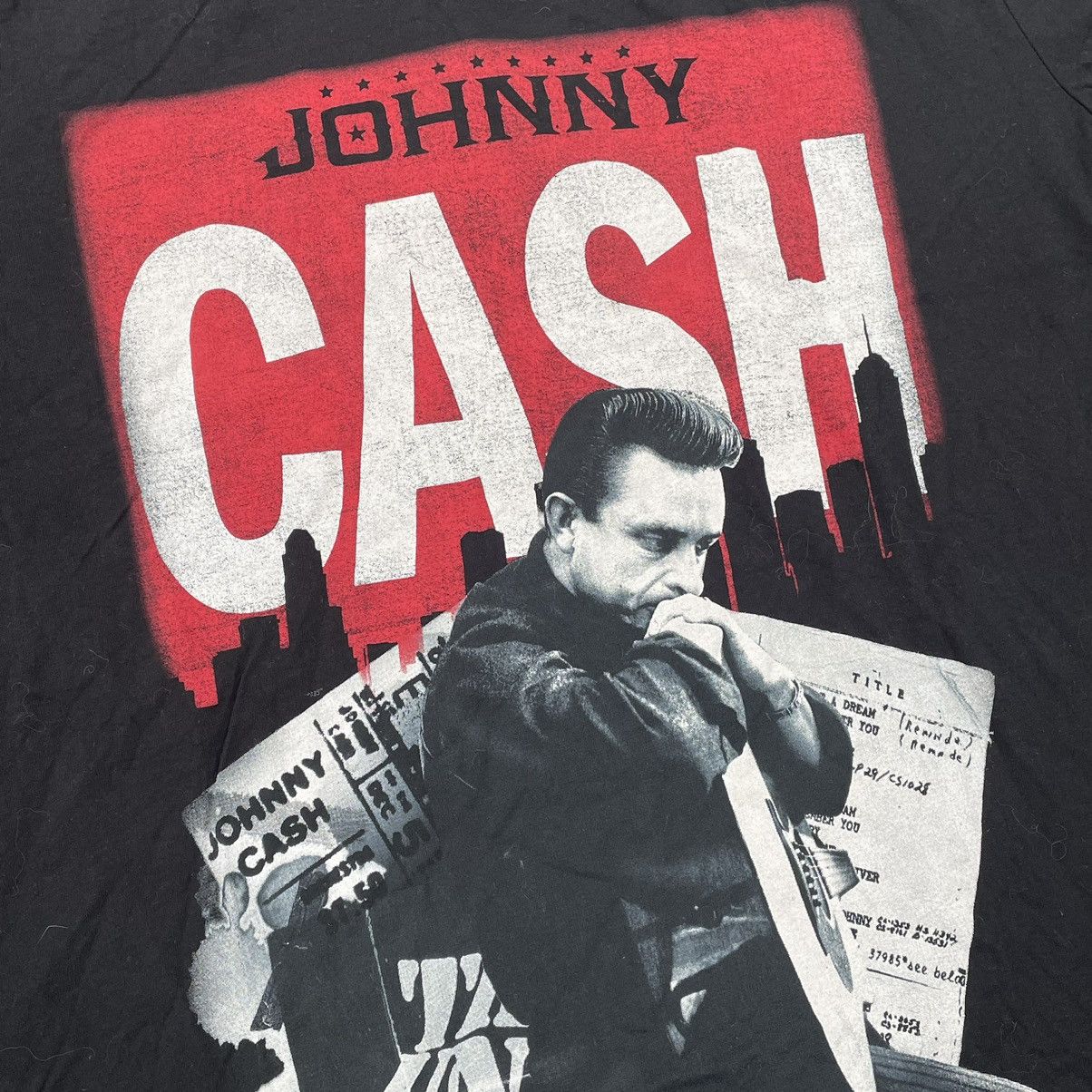 Vintage Vintage Y2K Johnny Cash Graphic Tee Band Grunge Worn In M Size US M / EU 48-50 / 2 - 5 Thumbnail