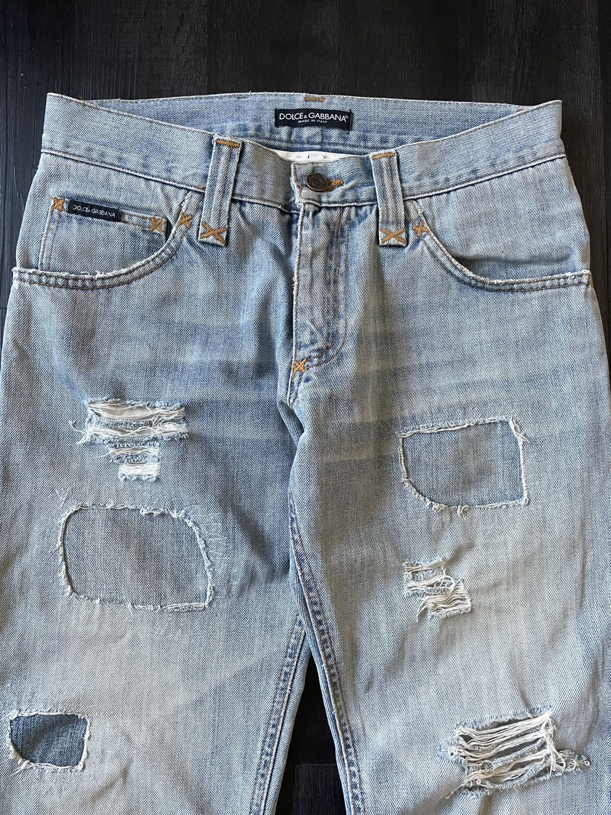 Dolce & Gabbana Dolce & Gabbana SS 2001 Distressed Patchwork Denim Size 32 Size US 32 / EU 48 - 3 Thumbnail