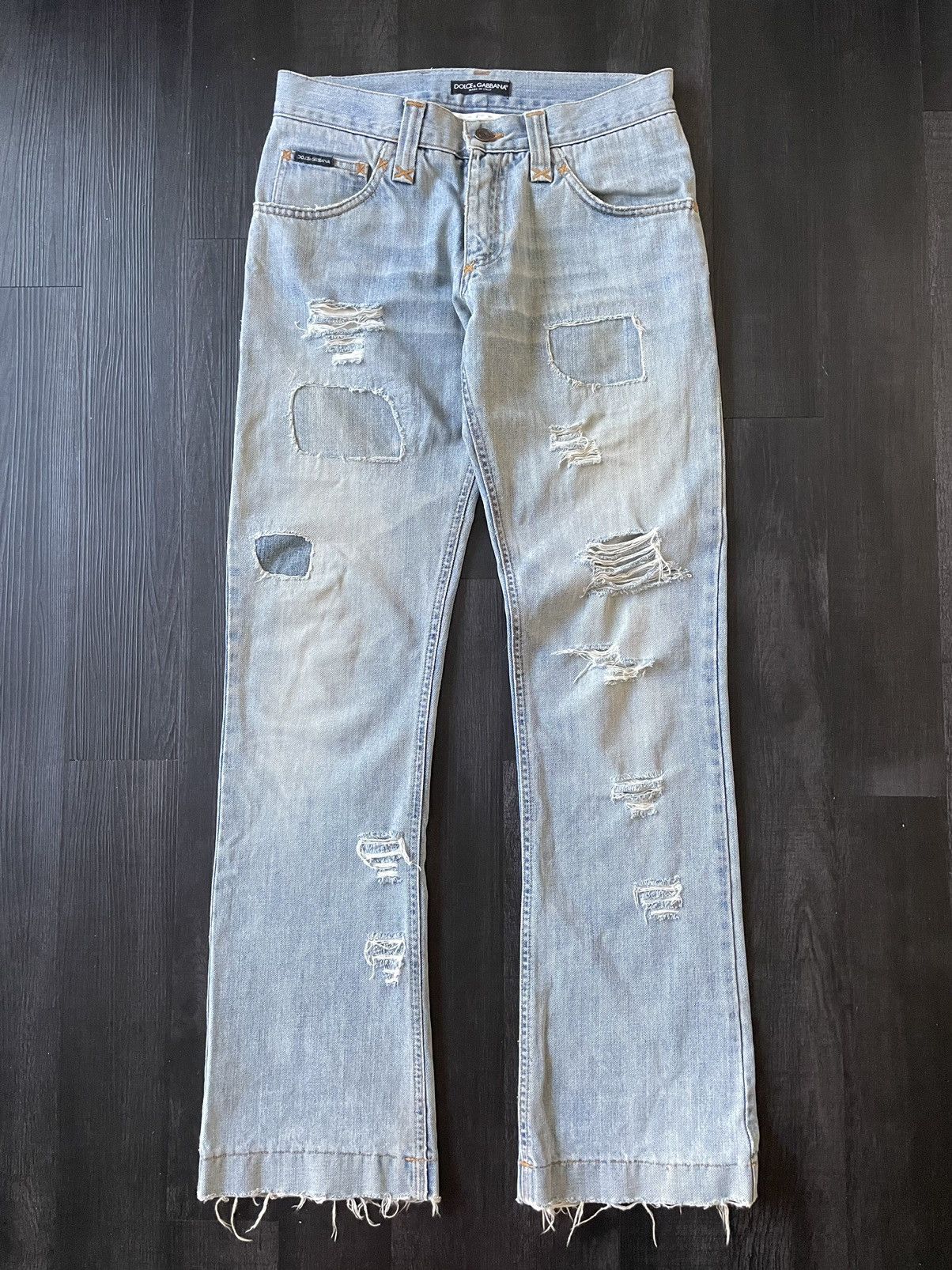 Dolce & Gabbana Dolce & Gabbana SS 2001 Distressed Patchwork Denim Size 32 Size US 32 / EU 48 - 1 Thumbnail