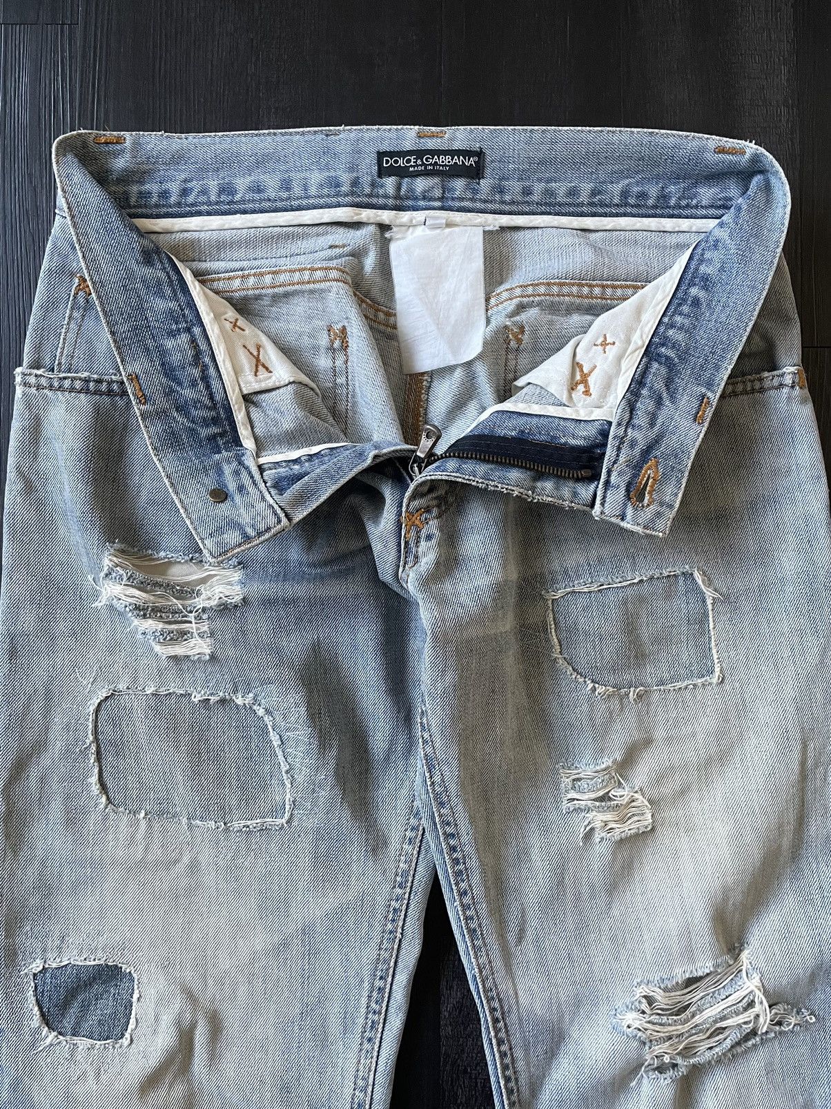 Dolce & Gabbana Dolce & Gabbana SS 2001 Distressed Patchwork Denim Size 32 Size US 32 / EU 48 - 4 Thumbnail