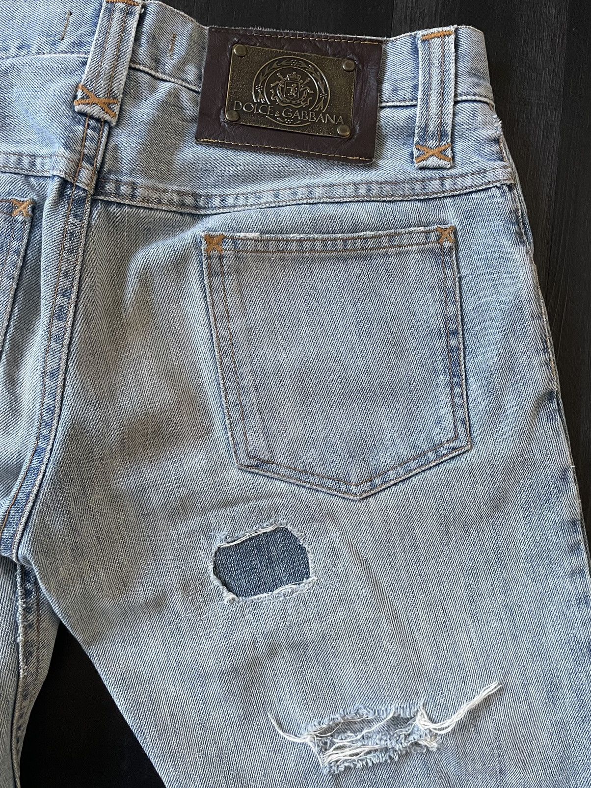 Dolce & Gabbana Dolce & Gabbana SS 2001 Distressed Patchwork Denim Size 32 Size US 32 / EU 48 - 10 Thumbnail