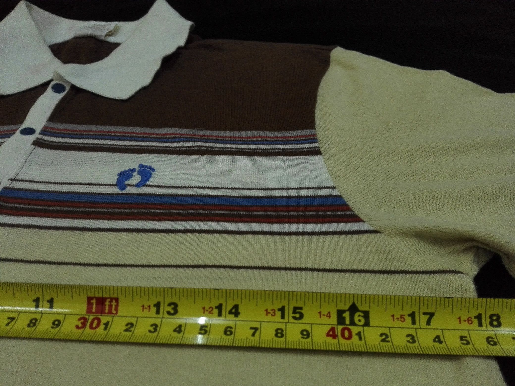 Hang Ten Vintage 70s 80s HANG TEN 50/50 STRIPED Tee Size US S / EU 44-46 / 1 - 8 Thumbnail
