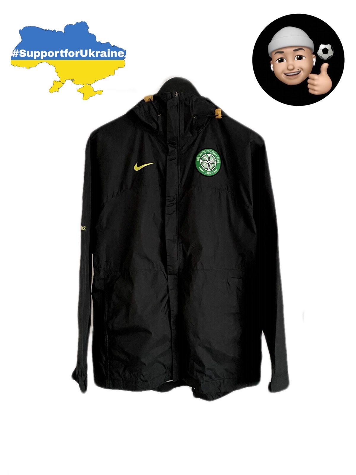 Pre-owned Nike X Soccer Jersey Celtic Nike Vintage Training Soccer Waterproof Jacket In Black