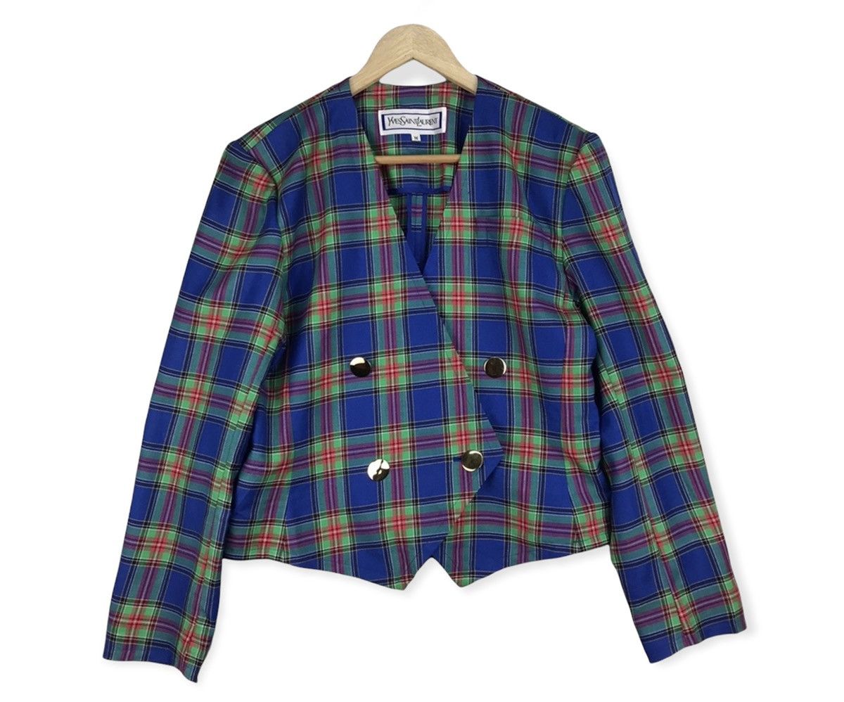 Yves Saint Laurent Yves Saint Laurent Tartan Jacket Size M / US 6-8 / IT 42-44 - 1 Thumbnail