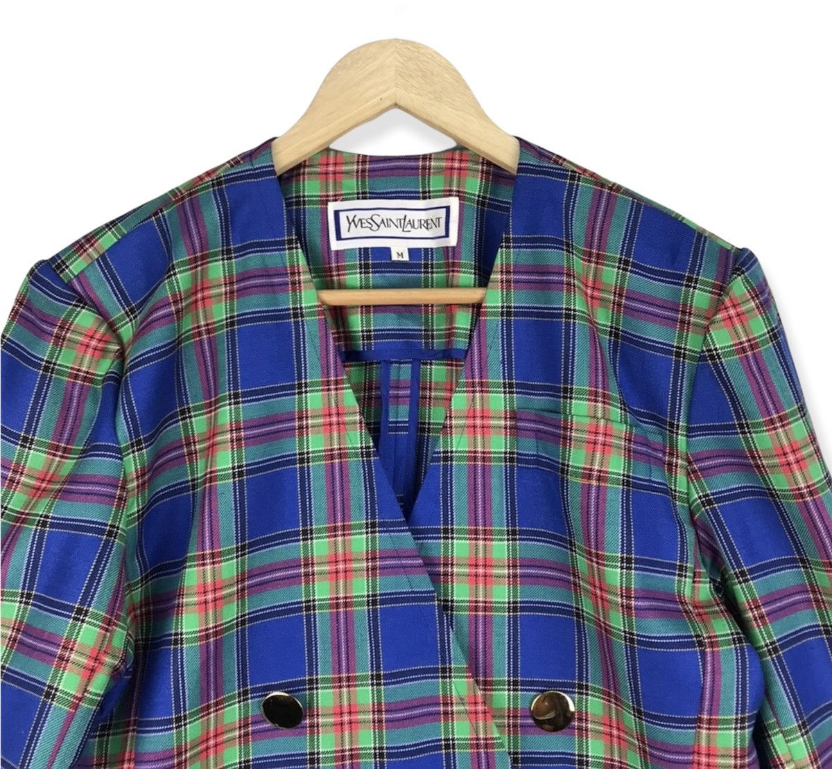 Yves Saint Laurent Yves Saint Laurent Tartan Jacket Size M / US 6-8 / IT 42-44 - 4 Thumbnail