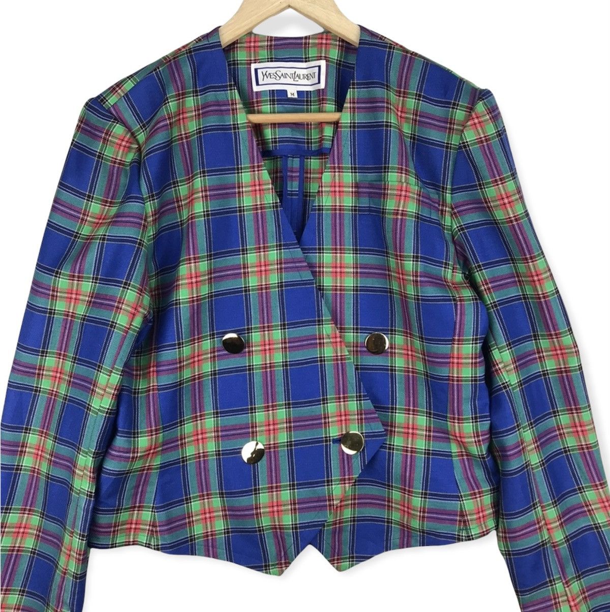 Yves Saint Laurent Yves Saint Laurent Tartan Jacket Size M / US 6-8 / IT 42-44 - 2 Thumbnail