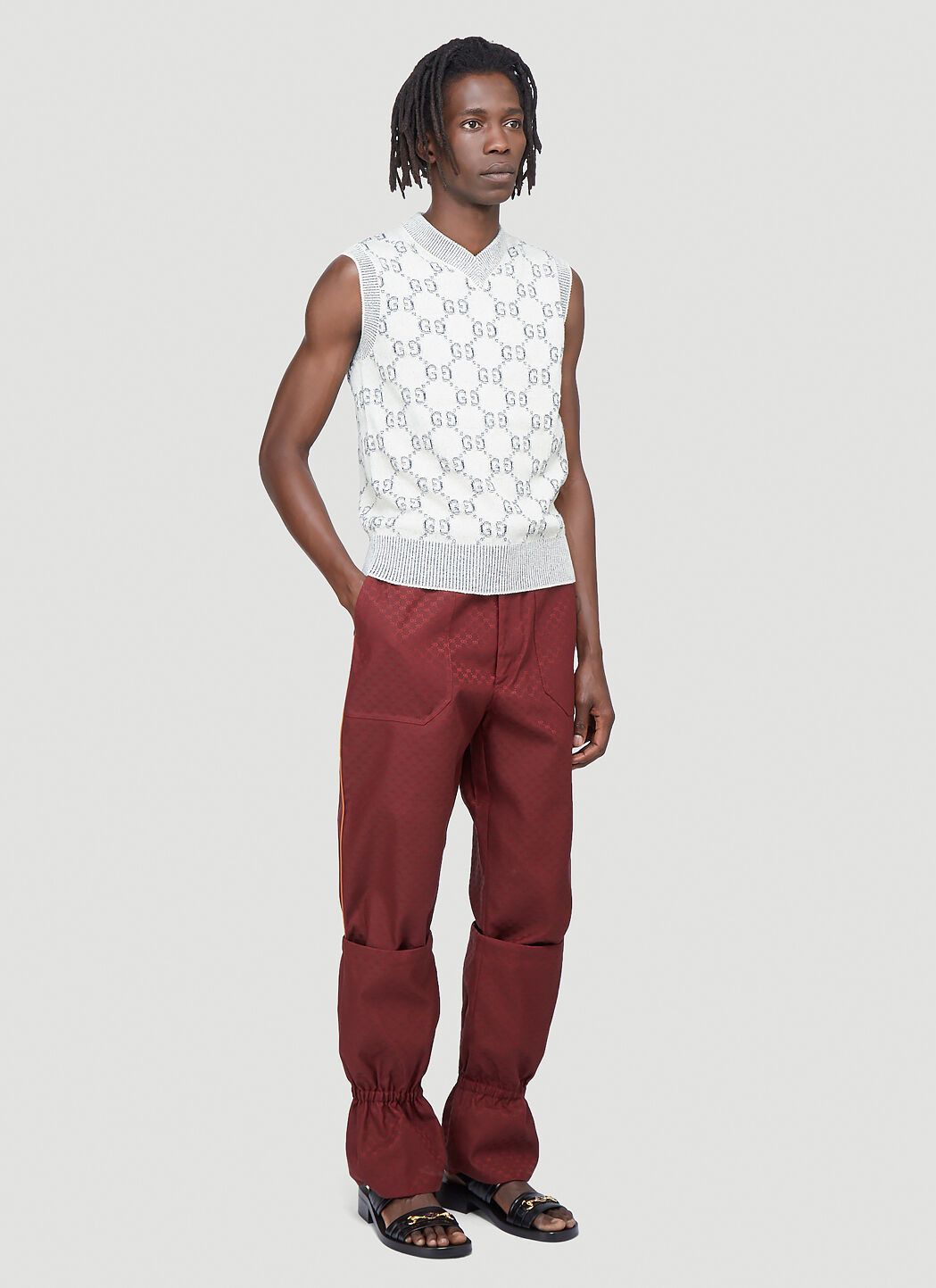 Gucci Gucci Detachable Gaiter Pants -- Burgundy. Size US 34 / EU 50 - 4 Thumbnail