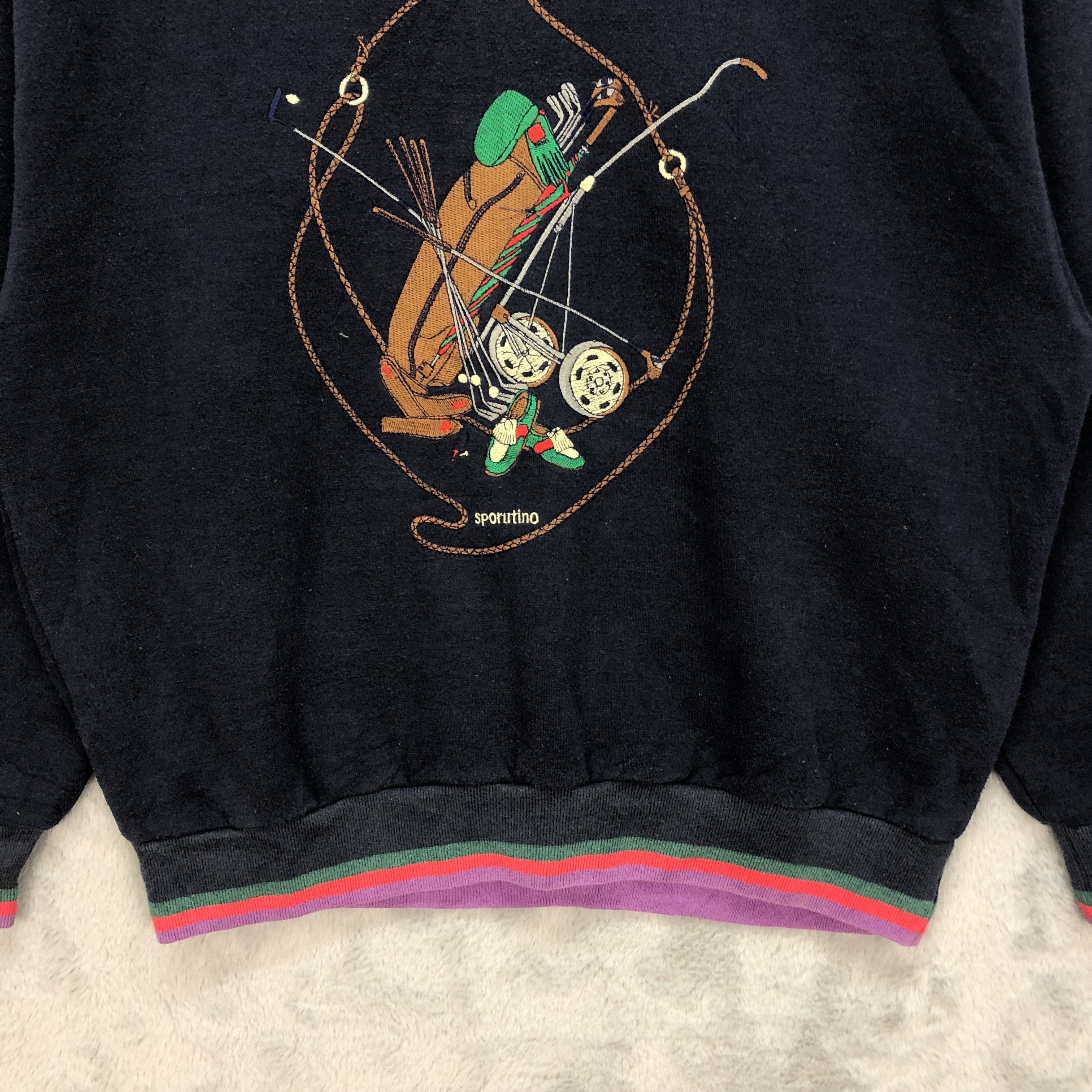 Japanese Brand Sporutino Play The Games Golfer Sweatshirts #6038-218 Size M / US 6-8 / IT 42-44 - 4 Thumbnail