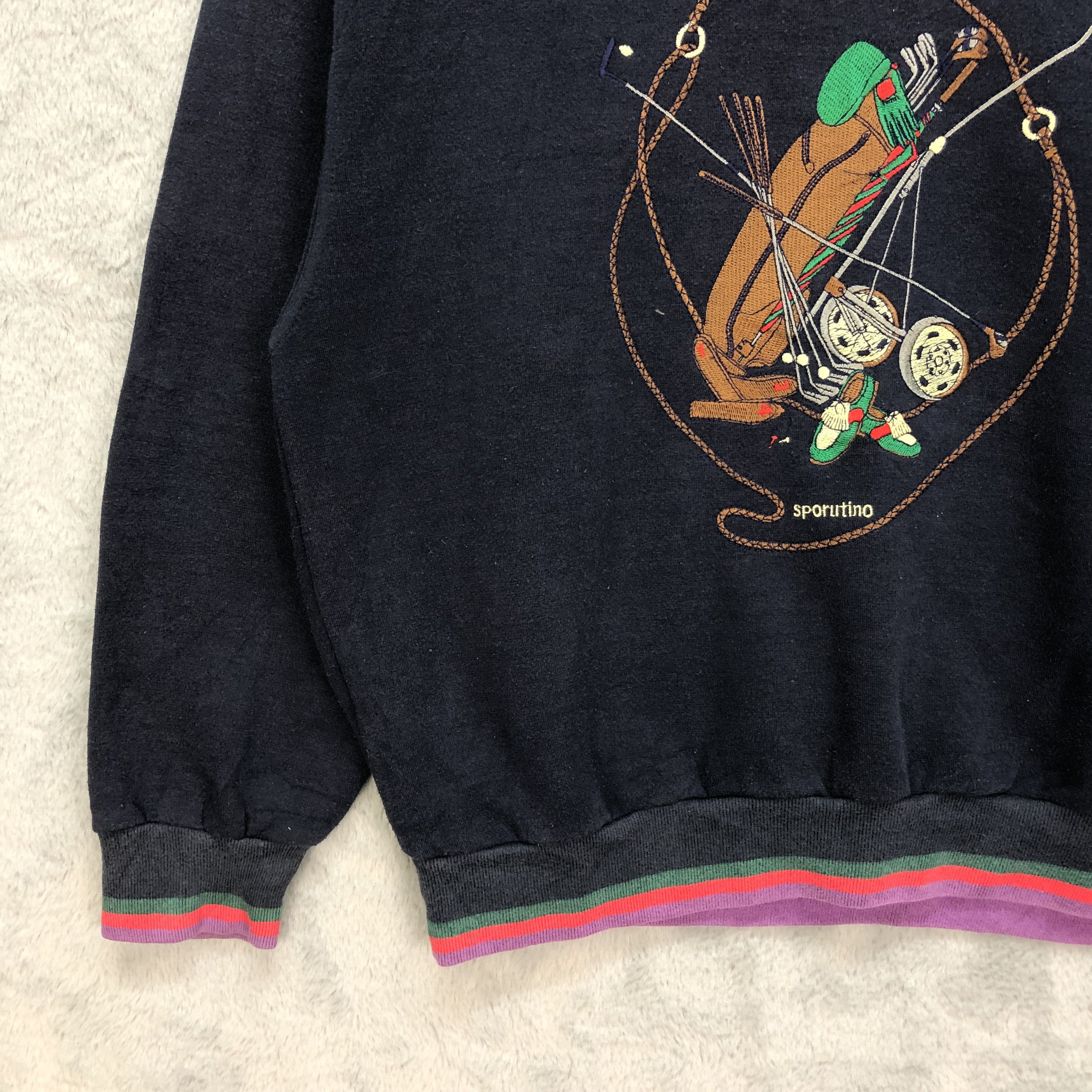 Japanese Brand Sporutino Play The Games Golfer Sweatshirts #6038-218 Size M / US 6-8 / IT 42-44 - 5 Thumbnail