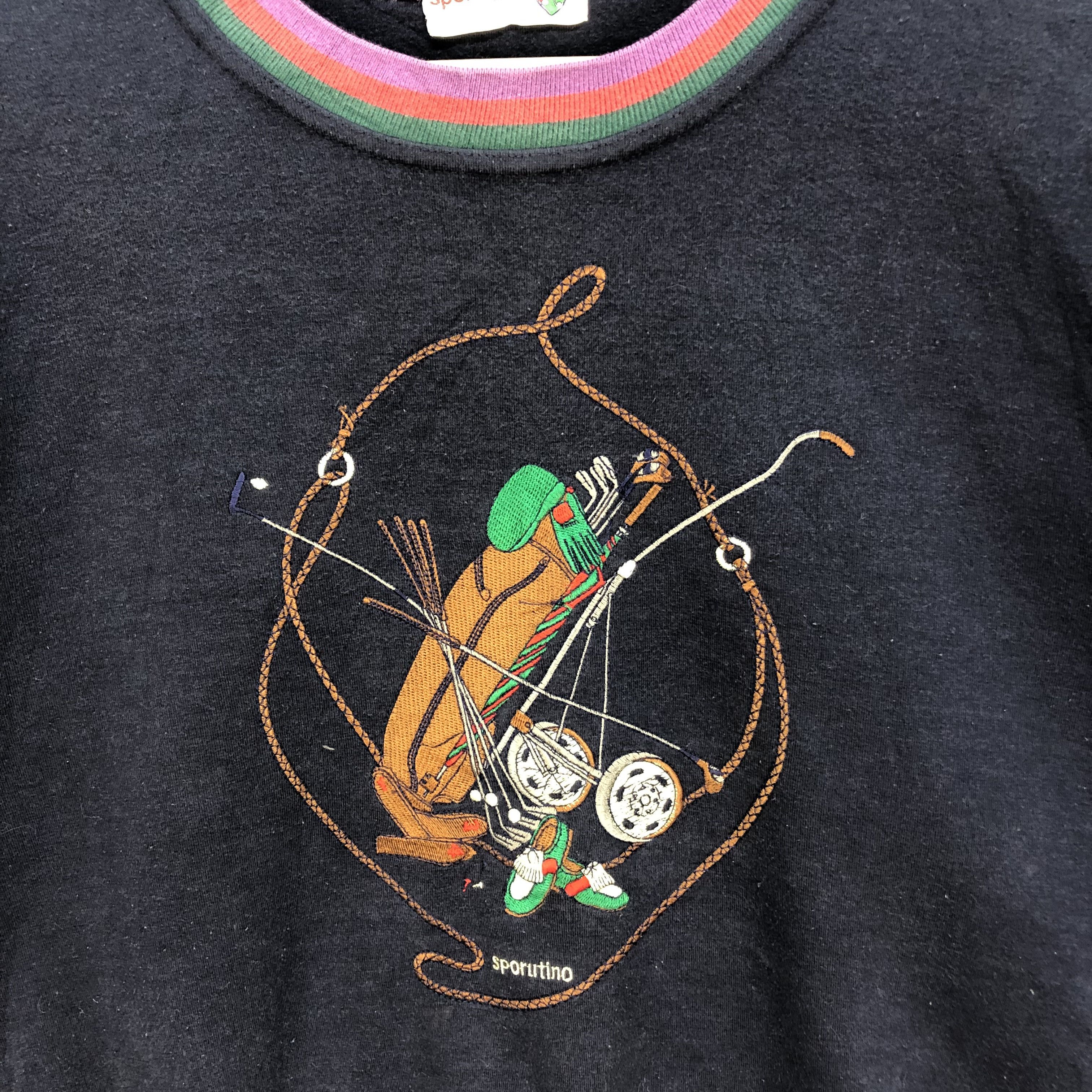 Japanese Brand Sporutino Play The Games Golfer Sweatshirts #6038-218 Size M / US 6-8 / IT 42-44 - 3 Thumbnail